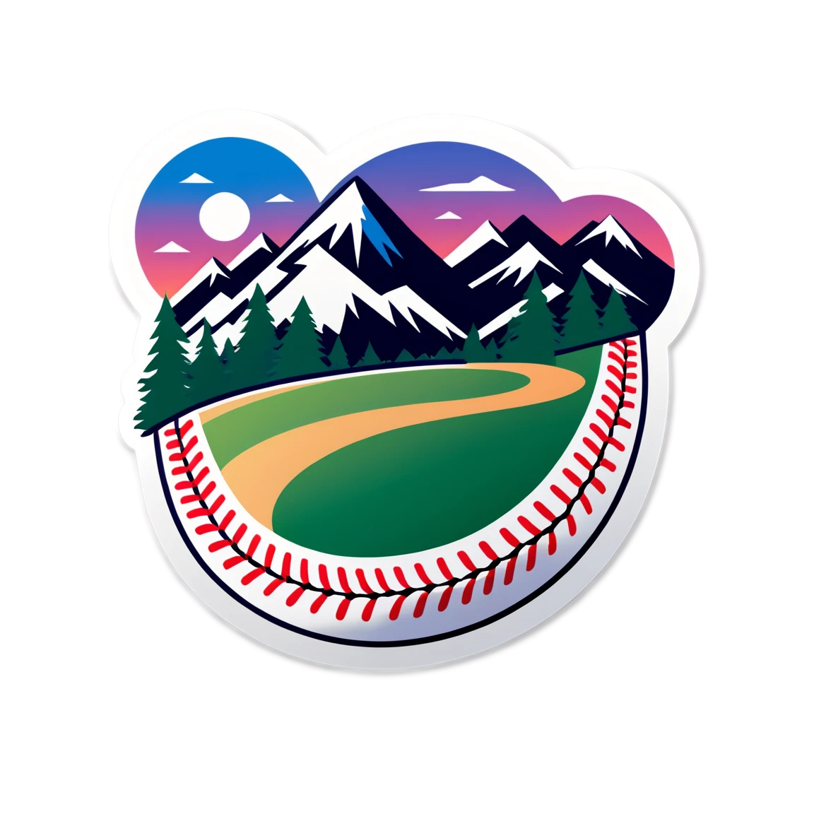 Baseball field sticker, baseball sticker