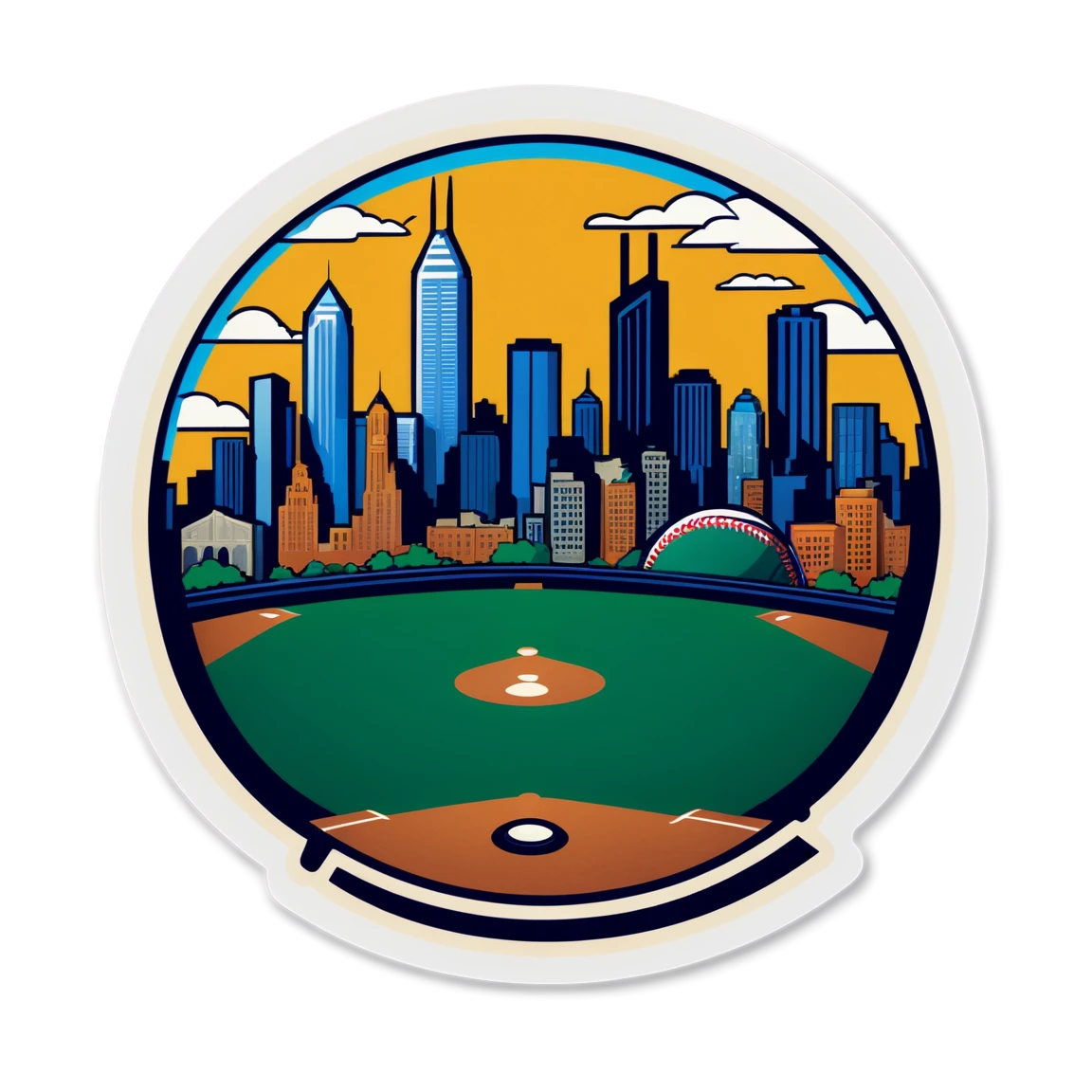 Baseball field sticker, baseball sticker