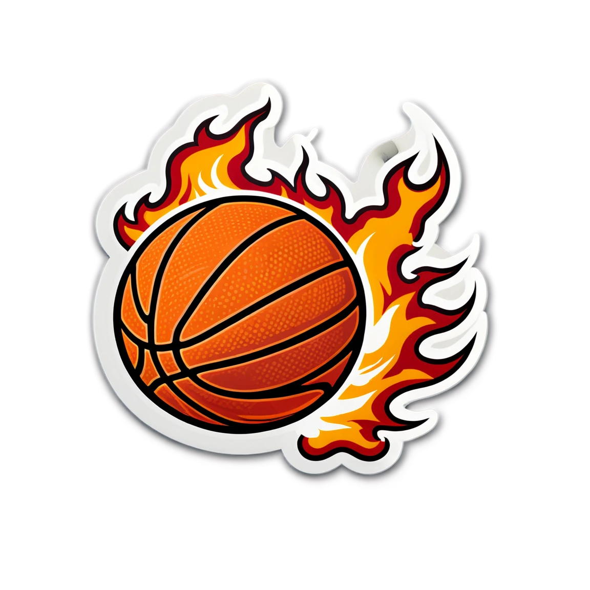 Basketball sticker with flames