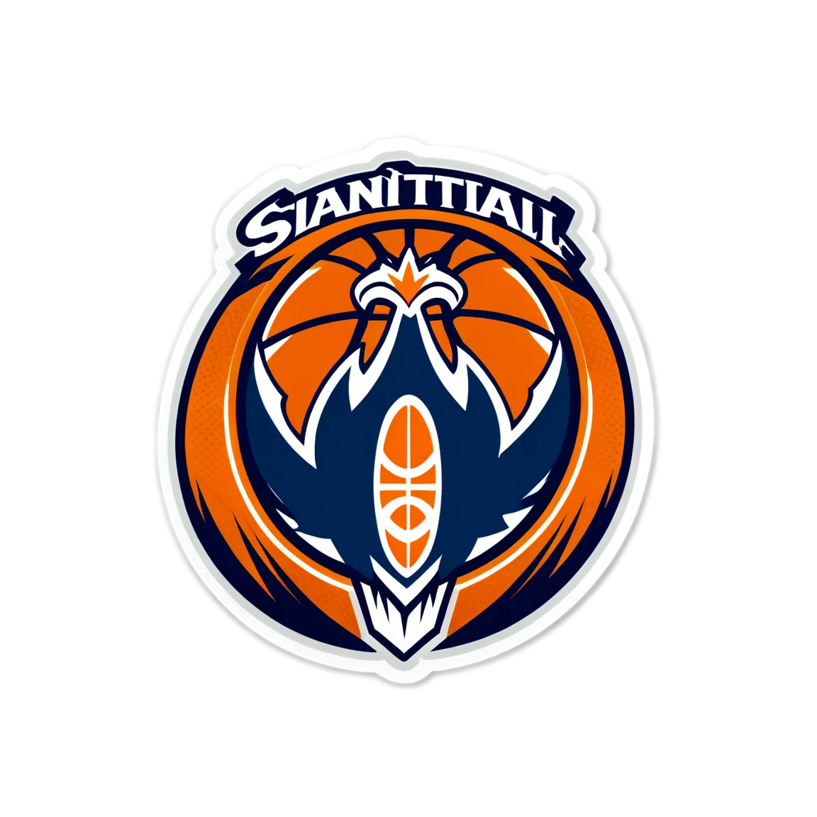 Basketball sticker with team logo