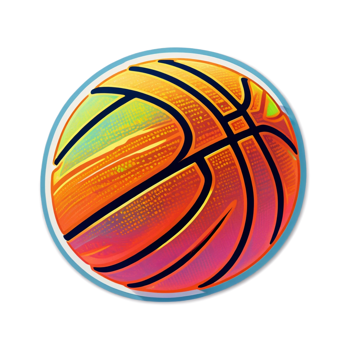 Holographic basketball sticker