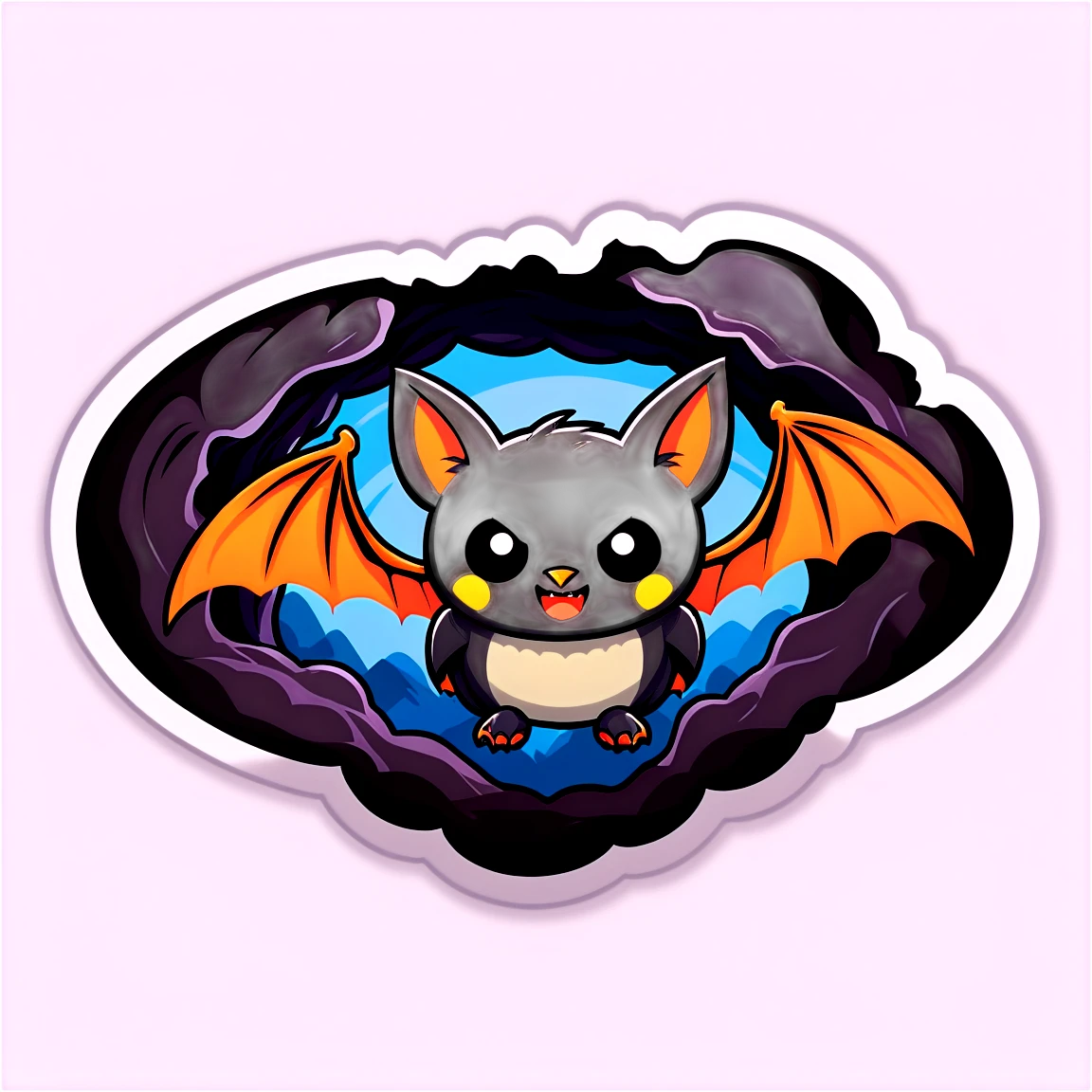 Bat in a cave, bat sticker