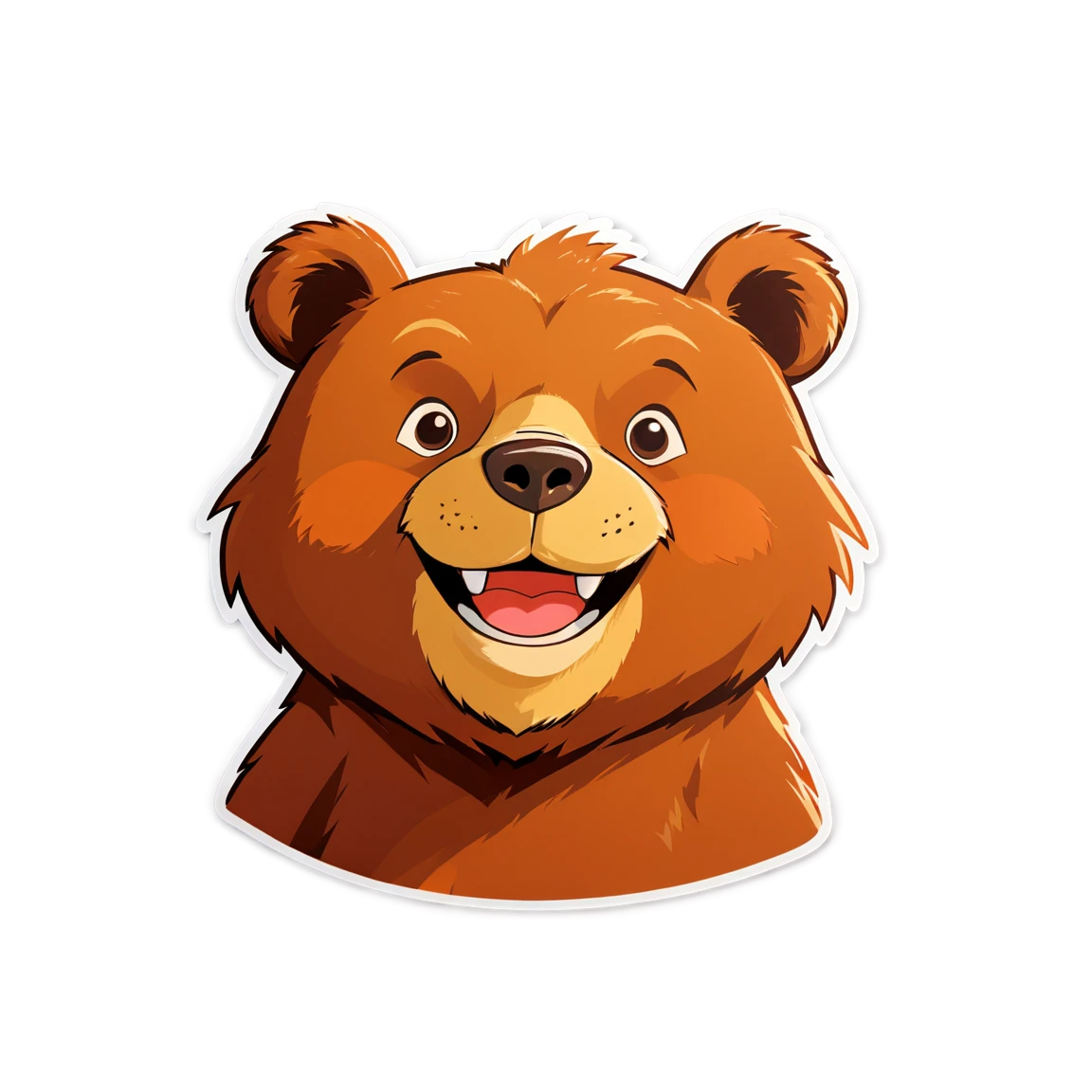 Bear smiling, bear sticker