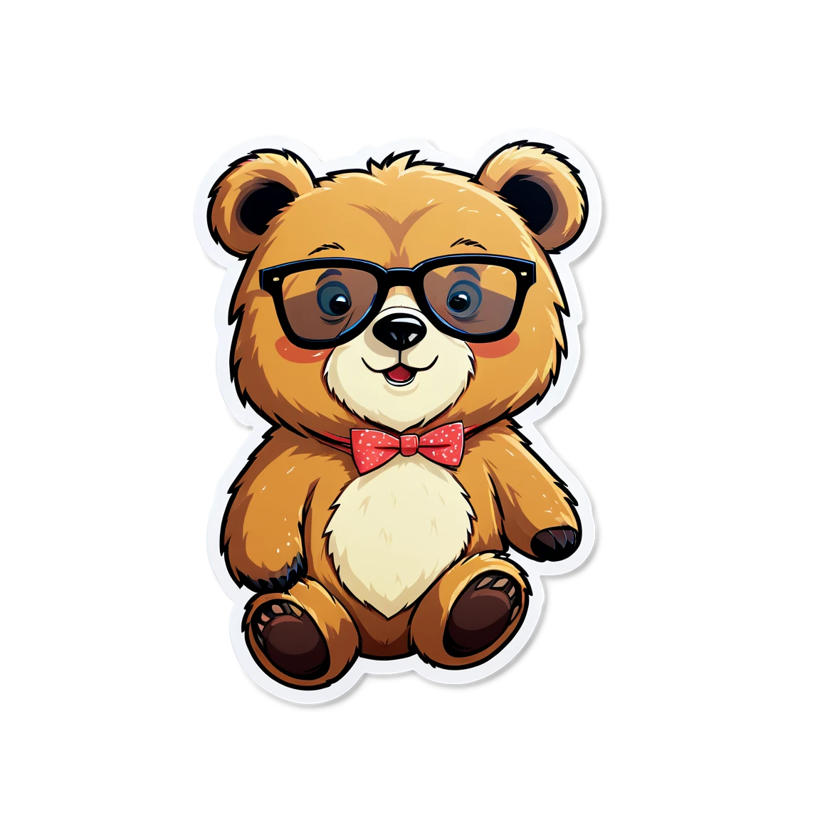 Bear wearing glasses, bear sticker