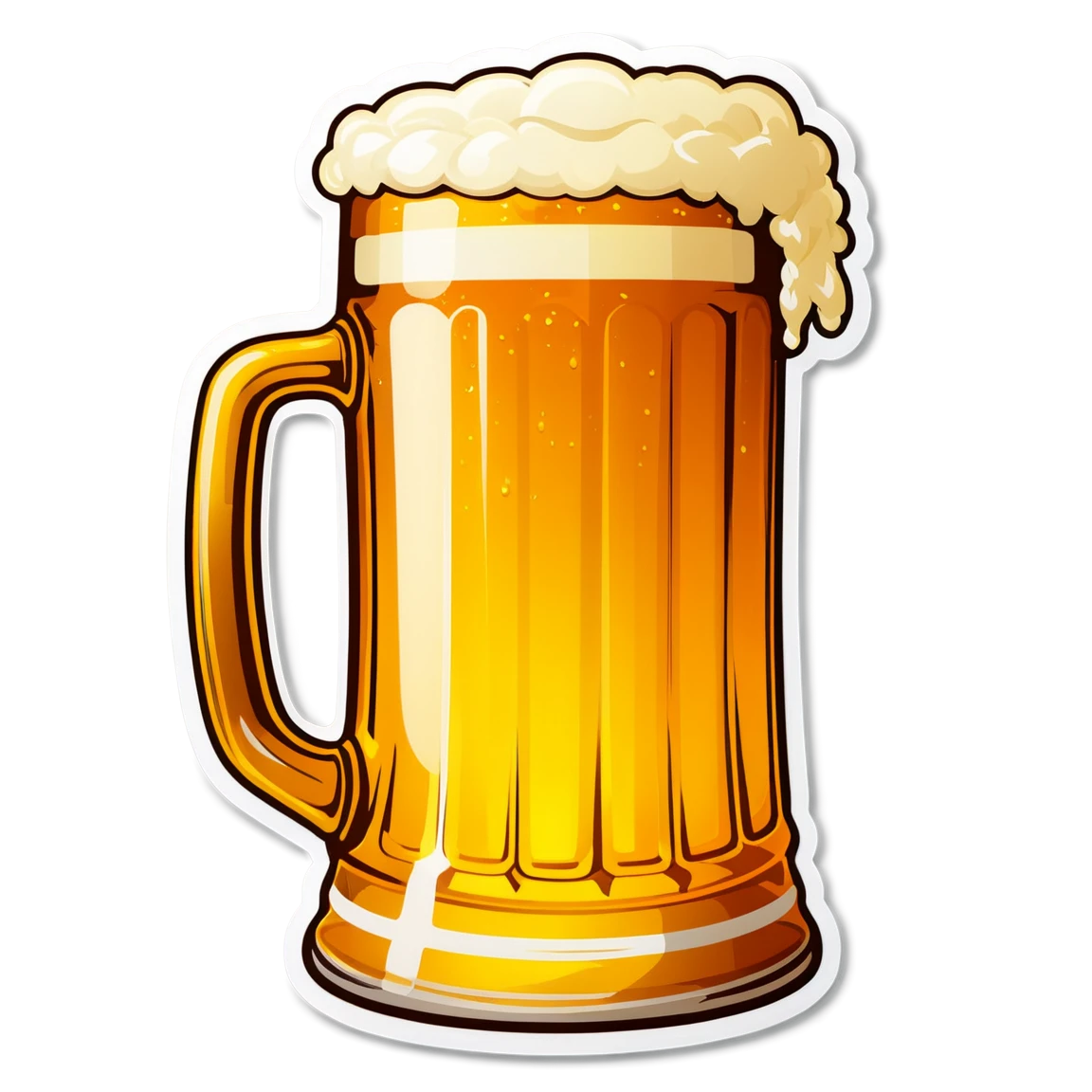 Beer with a beer stein, beer sticker