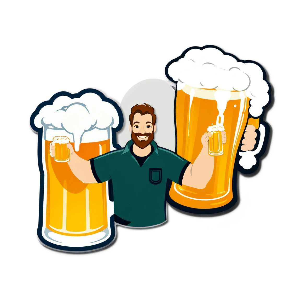 Beer holding a pint, beer sticker