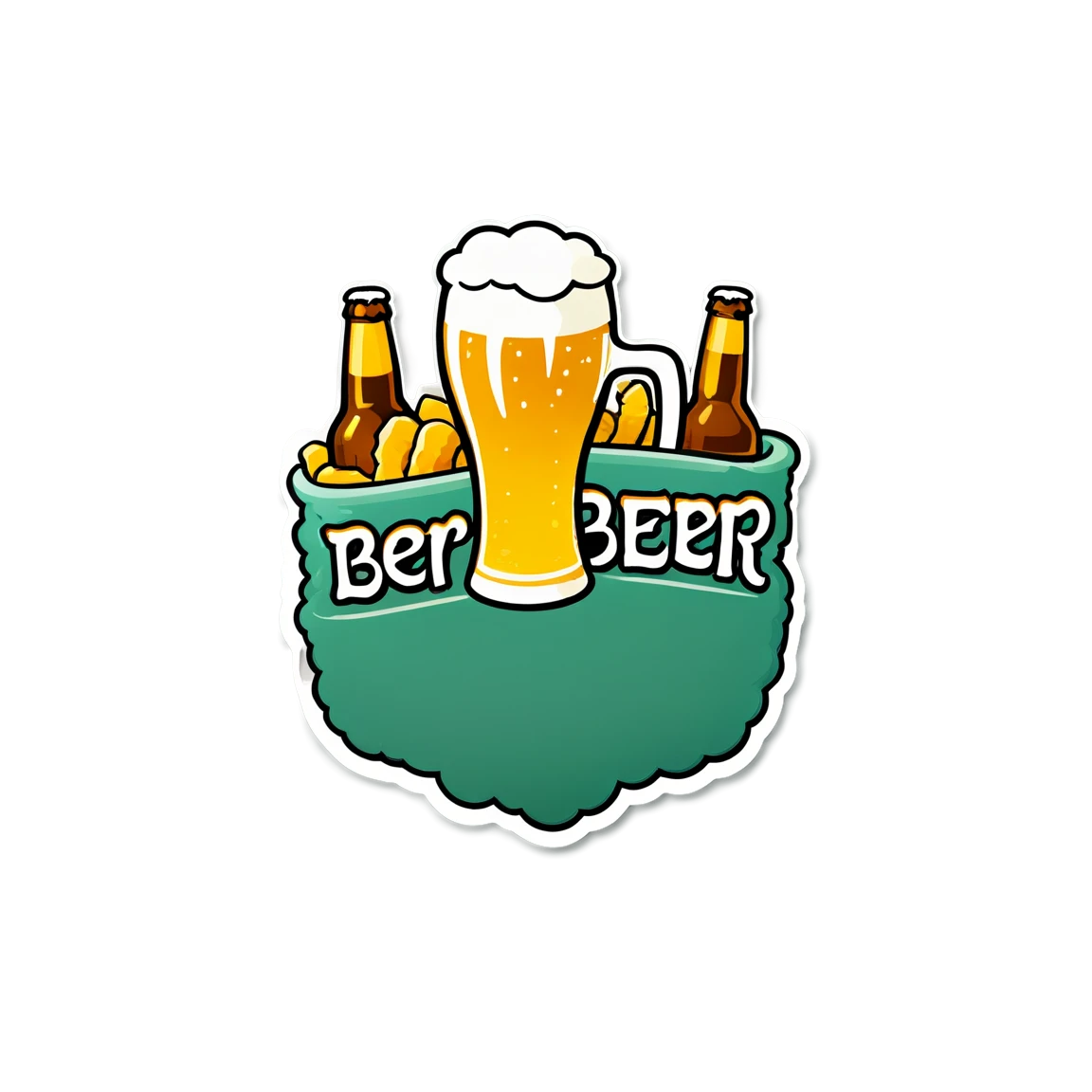 Beer with friends, beer sticker