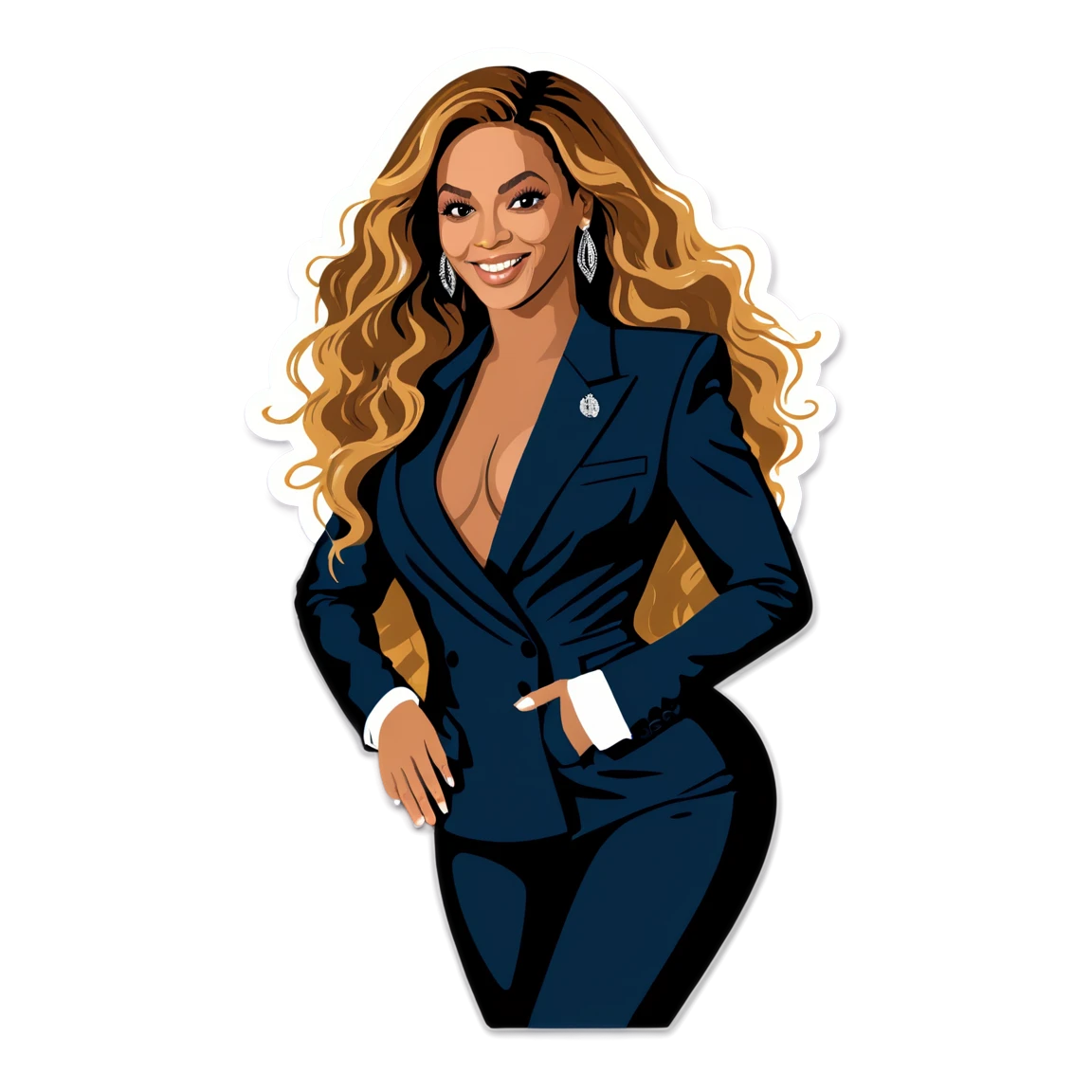 Beyoncé posing confidently, singer sticker, Beyoncé sticker