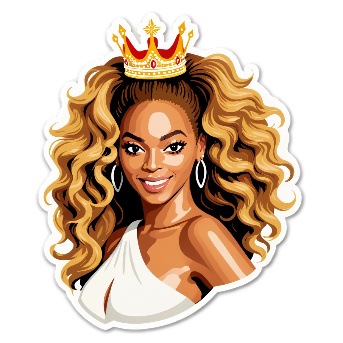 Beyoncé with crown, singer sticker, Beyoncé sticker