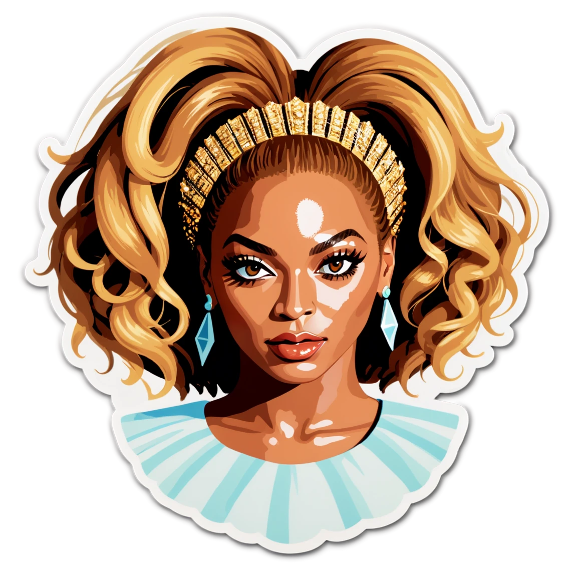 Beyoncé with dramatic makeup, singer sticker, Beyoncé sticker