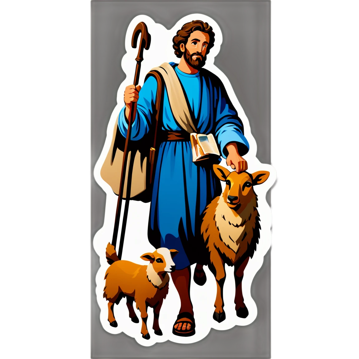 Bible with shepherd, Bible sticker, guidance sticker