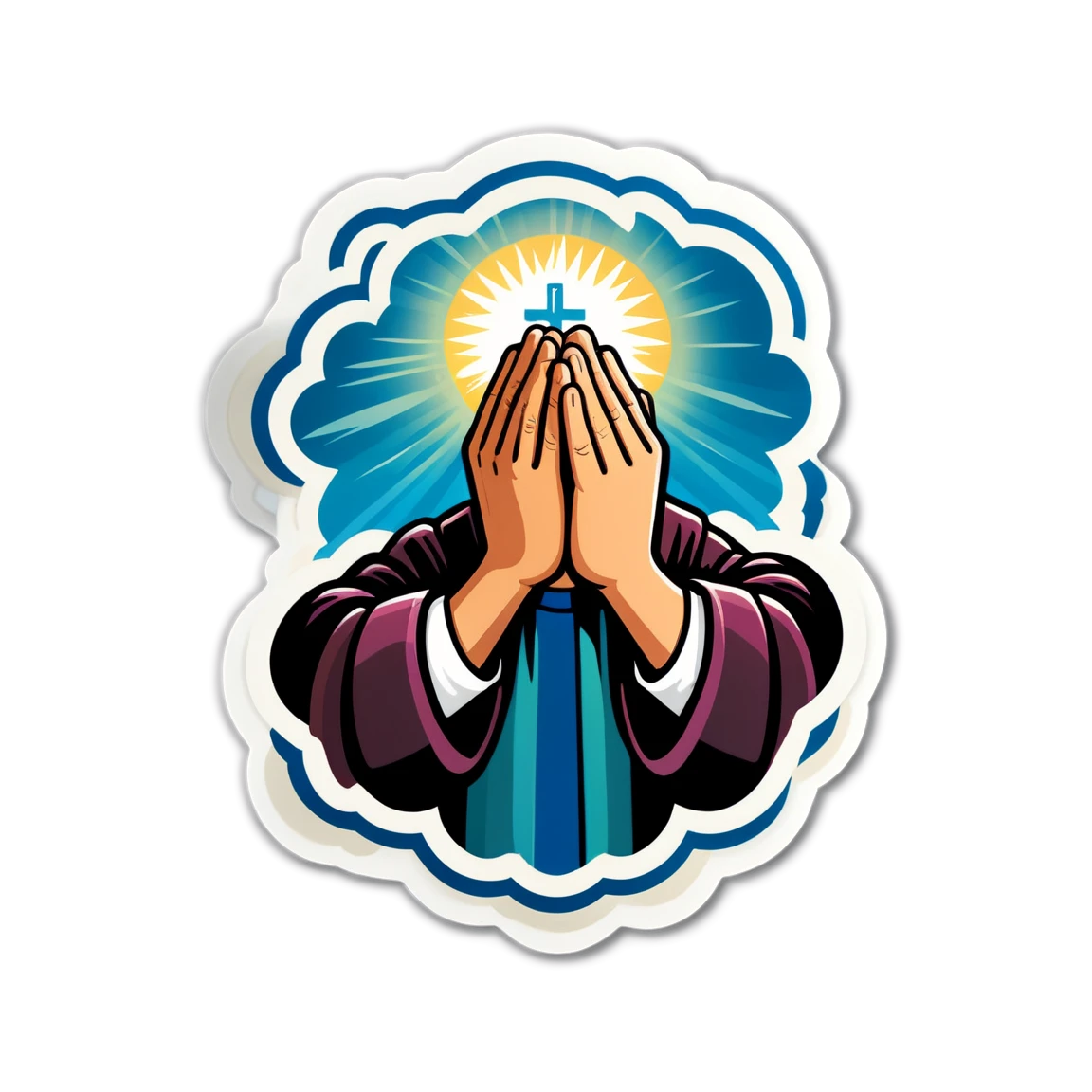 Bible with prayer hands, Bible sticker, spiritual sticker