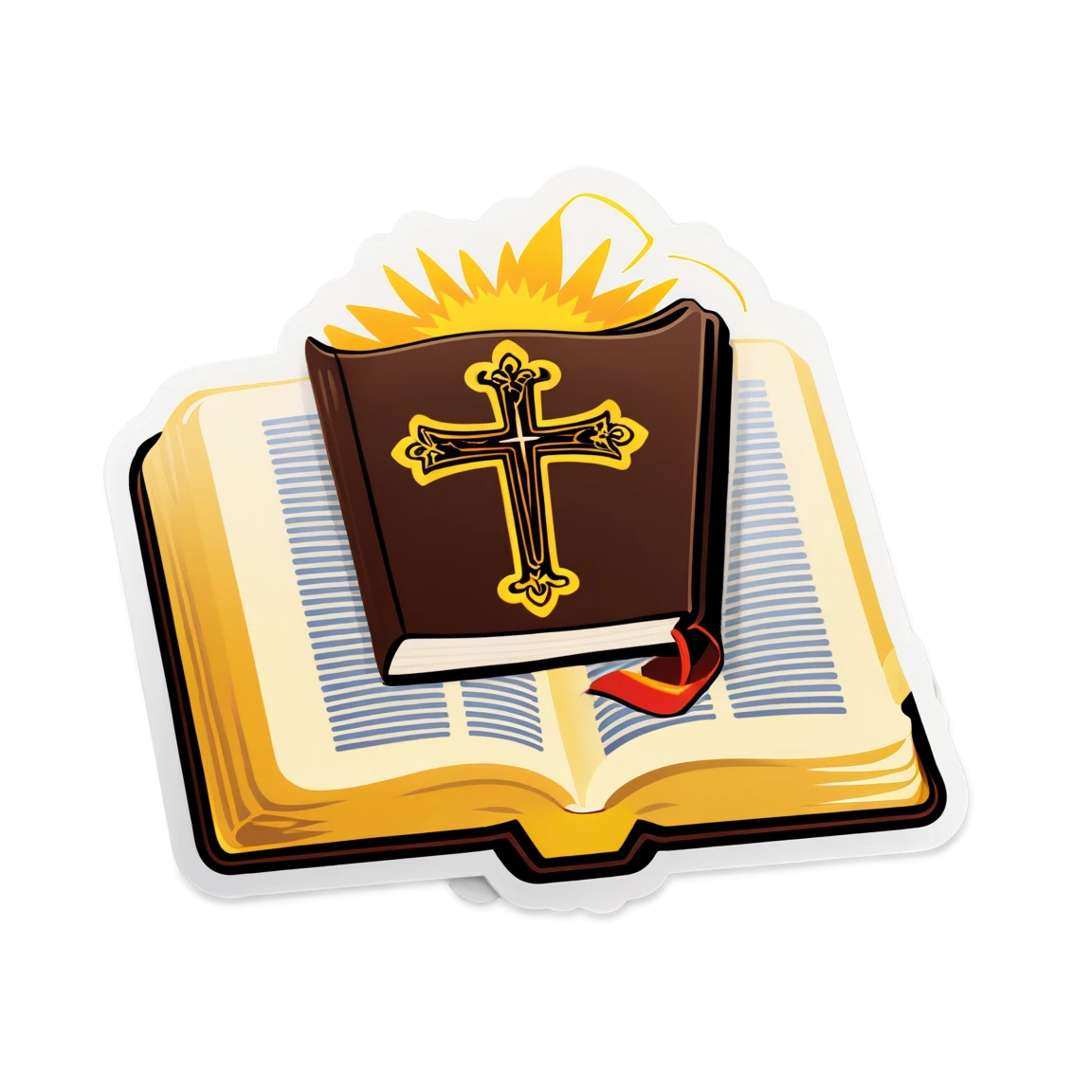 Bible with Bible book, Bible sticker, scripture sticker