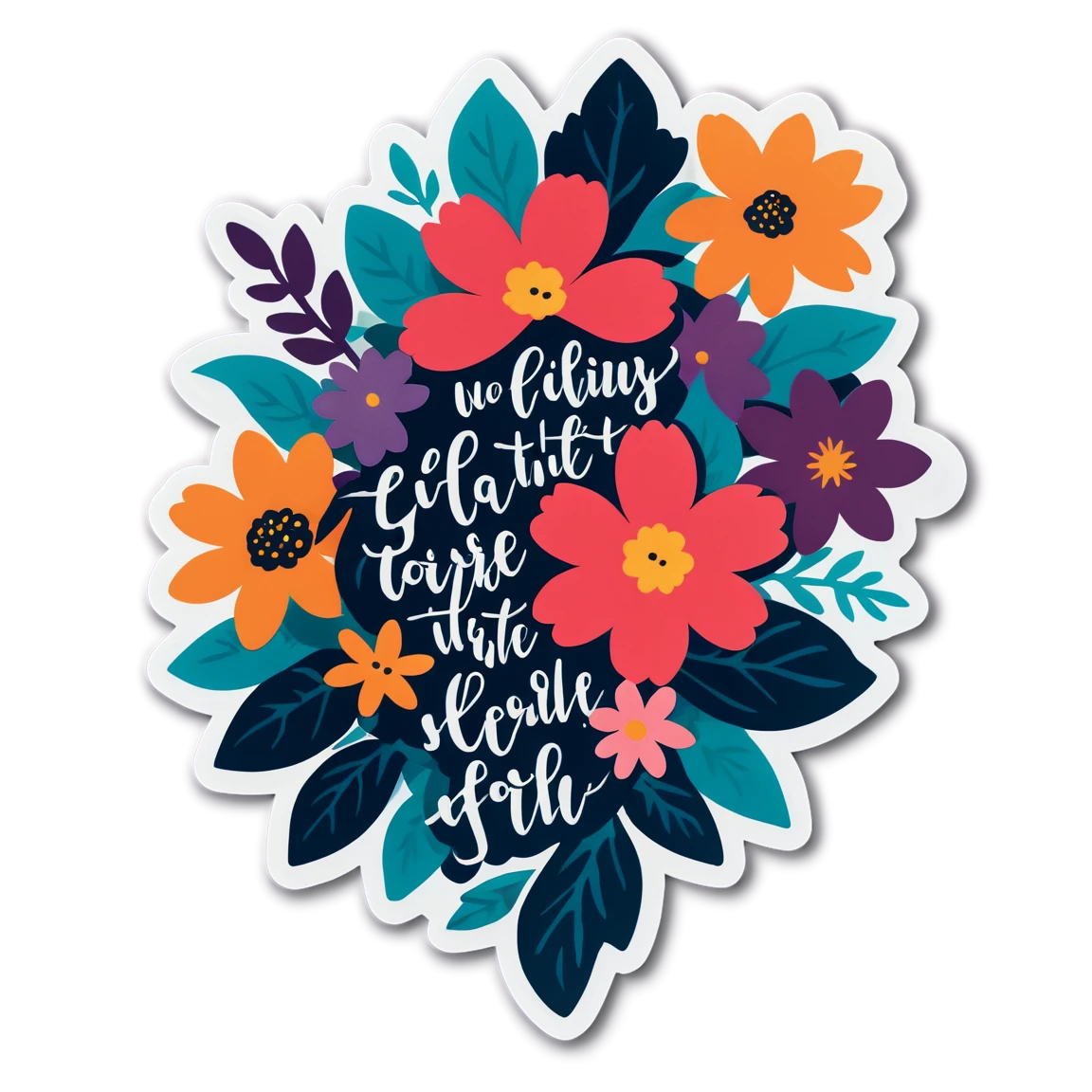 Bible verse with floral design, sticker