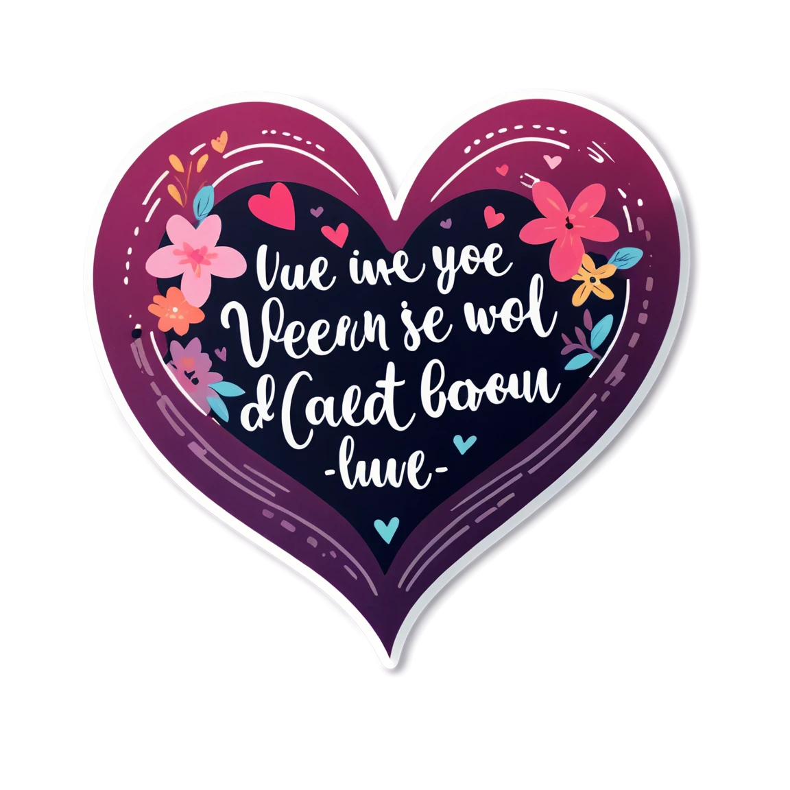 Bible verse with a heart, encouragement sticker