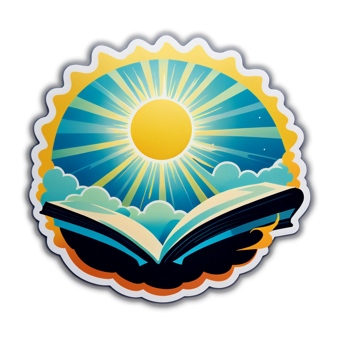 Bible verse with sun rays, light sticker