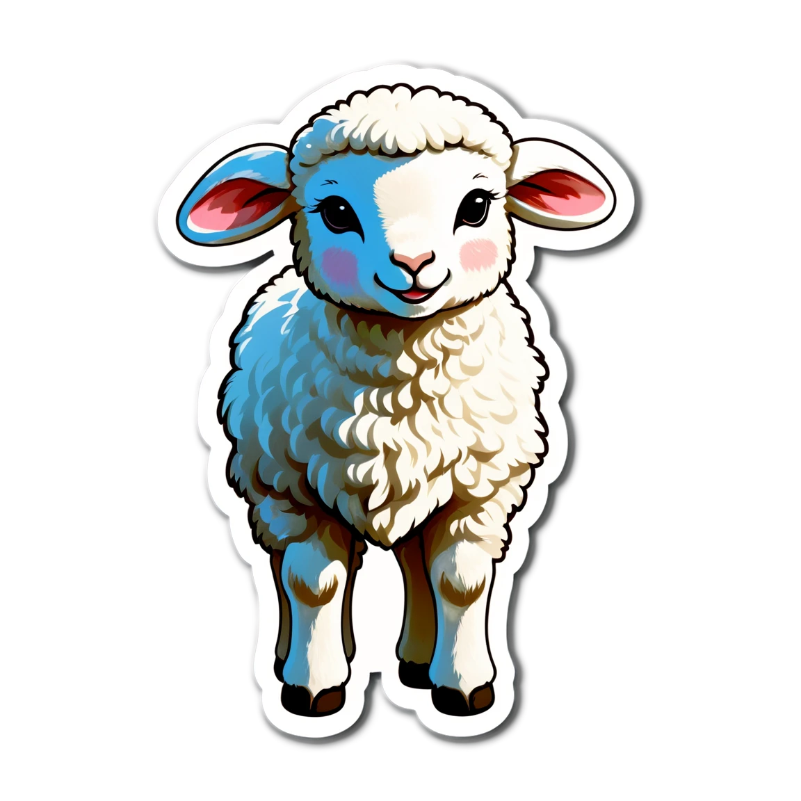 Bible verse with a lamb, faith sticker