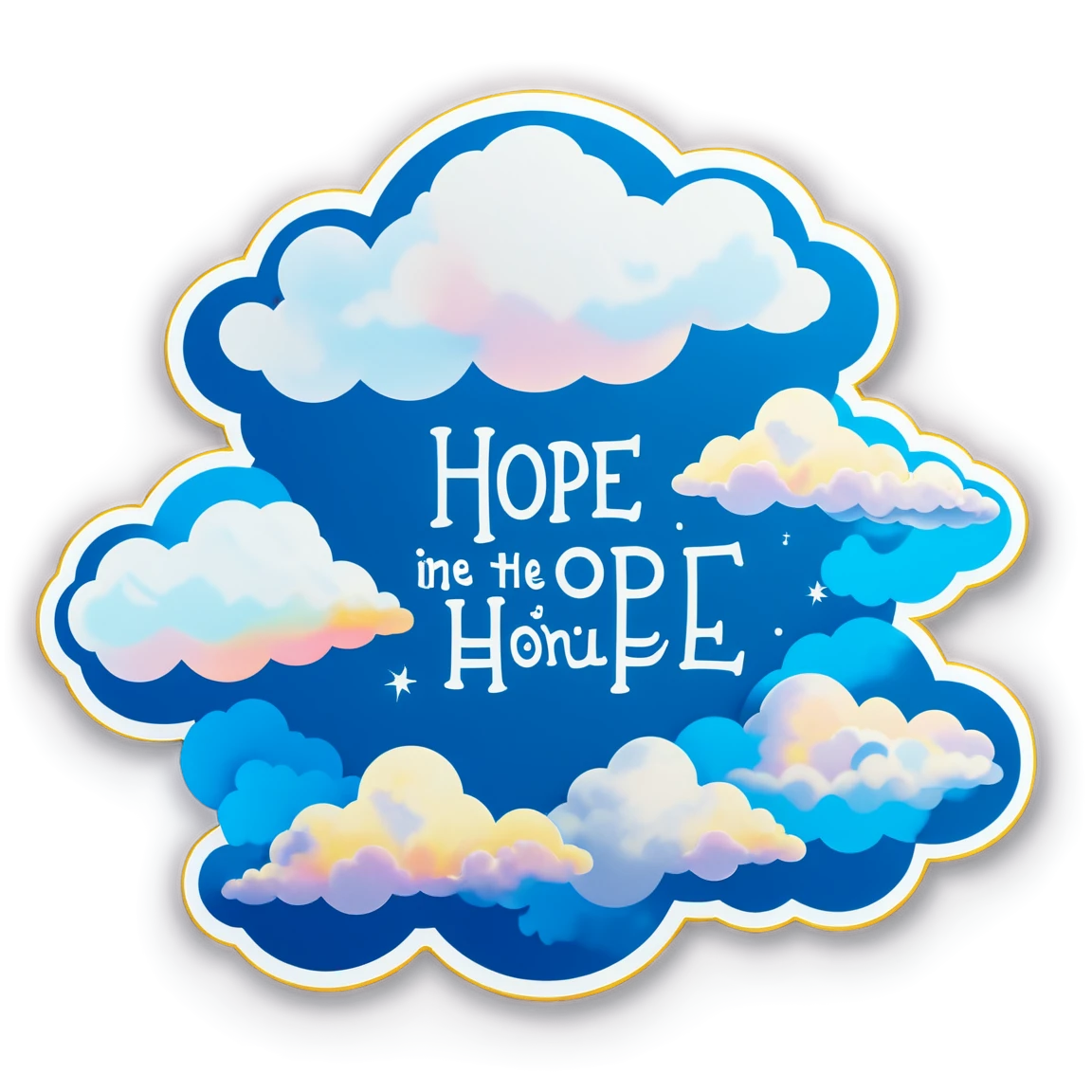 Bible verse in the clouds, hope sticker