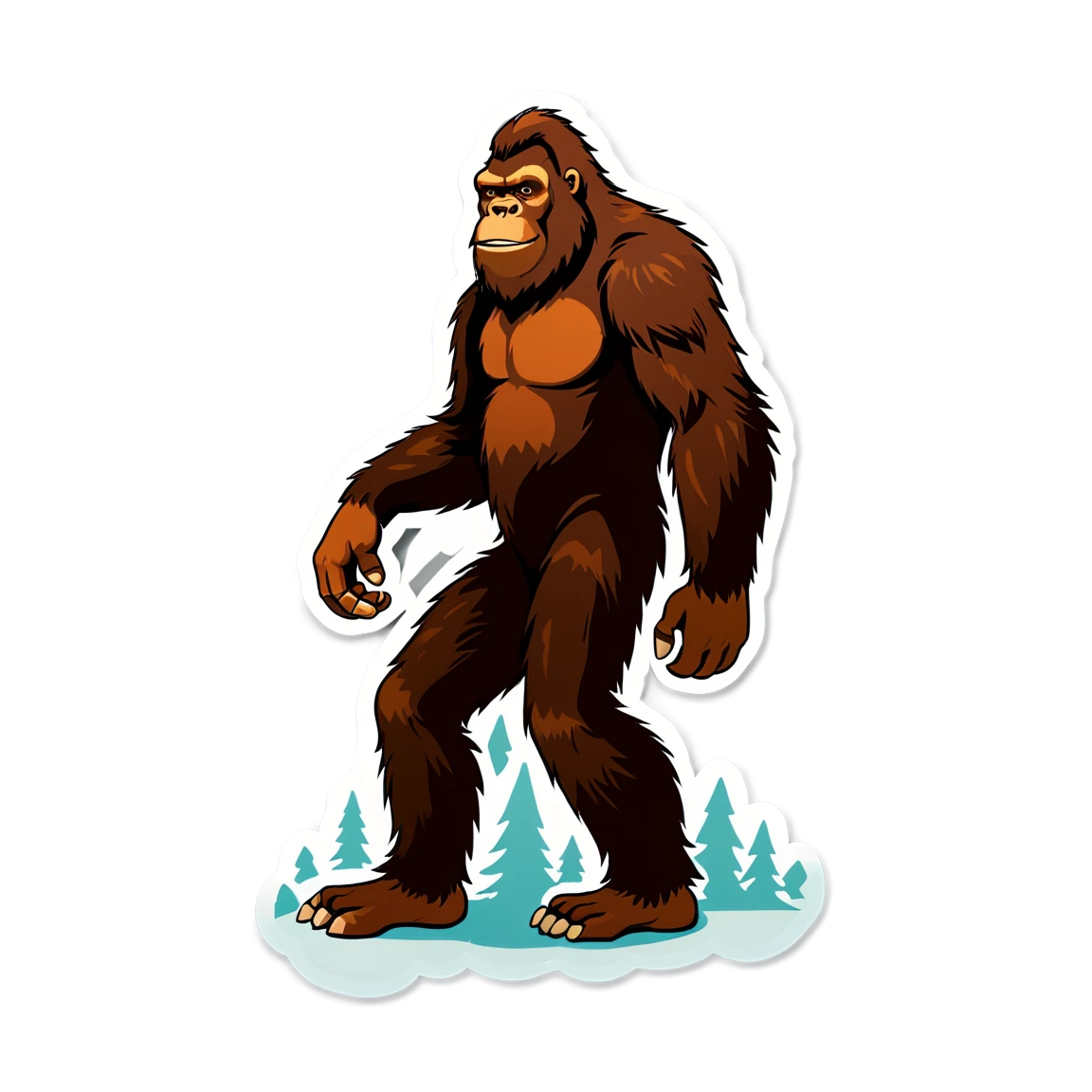 Bigfoot with footprints, Bigfoot sticker