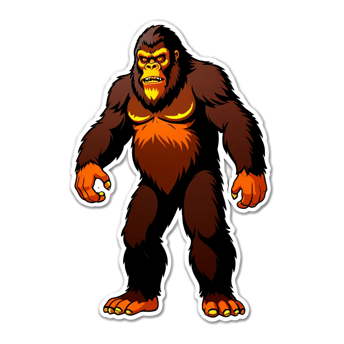 Bigfoot with glowing eyes, Bigfoot sticker