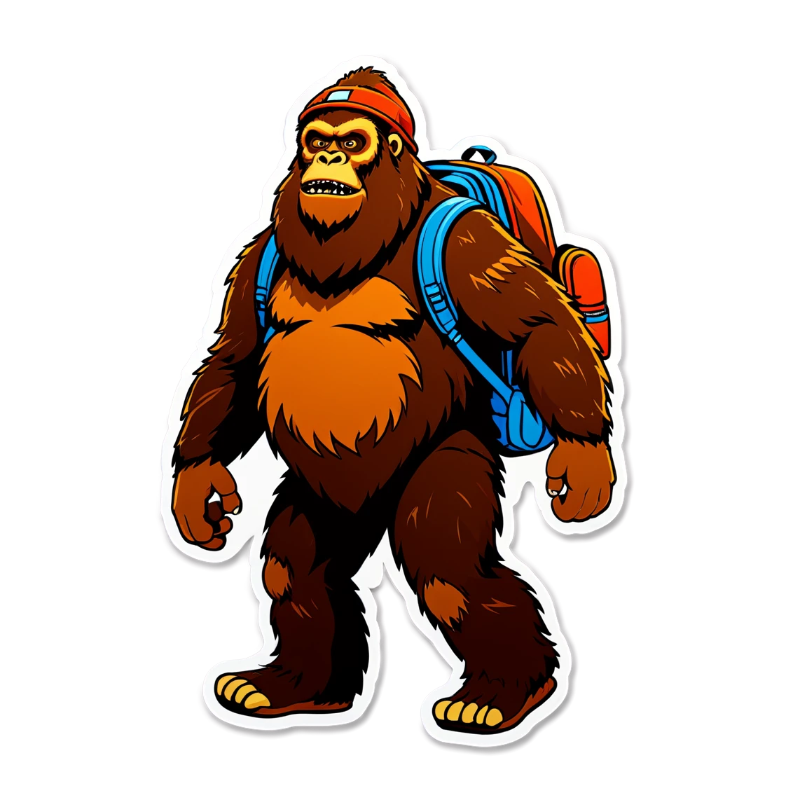 Bigfoot with a backpack, Bigfoot sticker