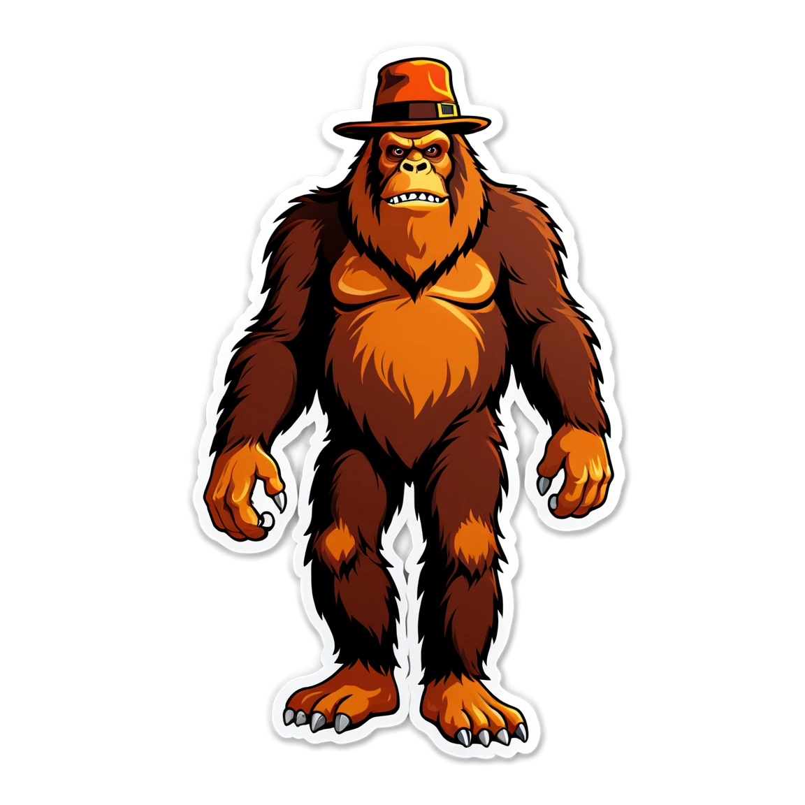 Bigfoot wearing a hat, Bigfoot sticker