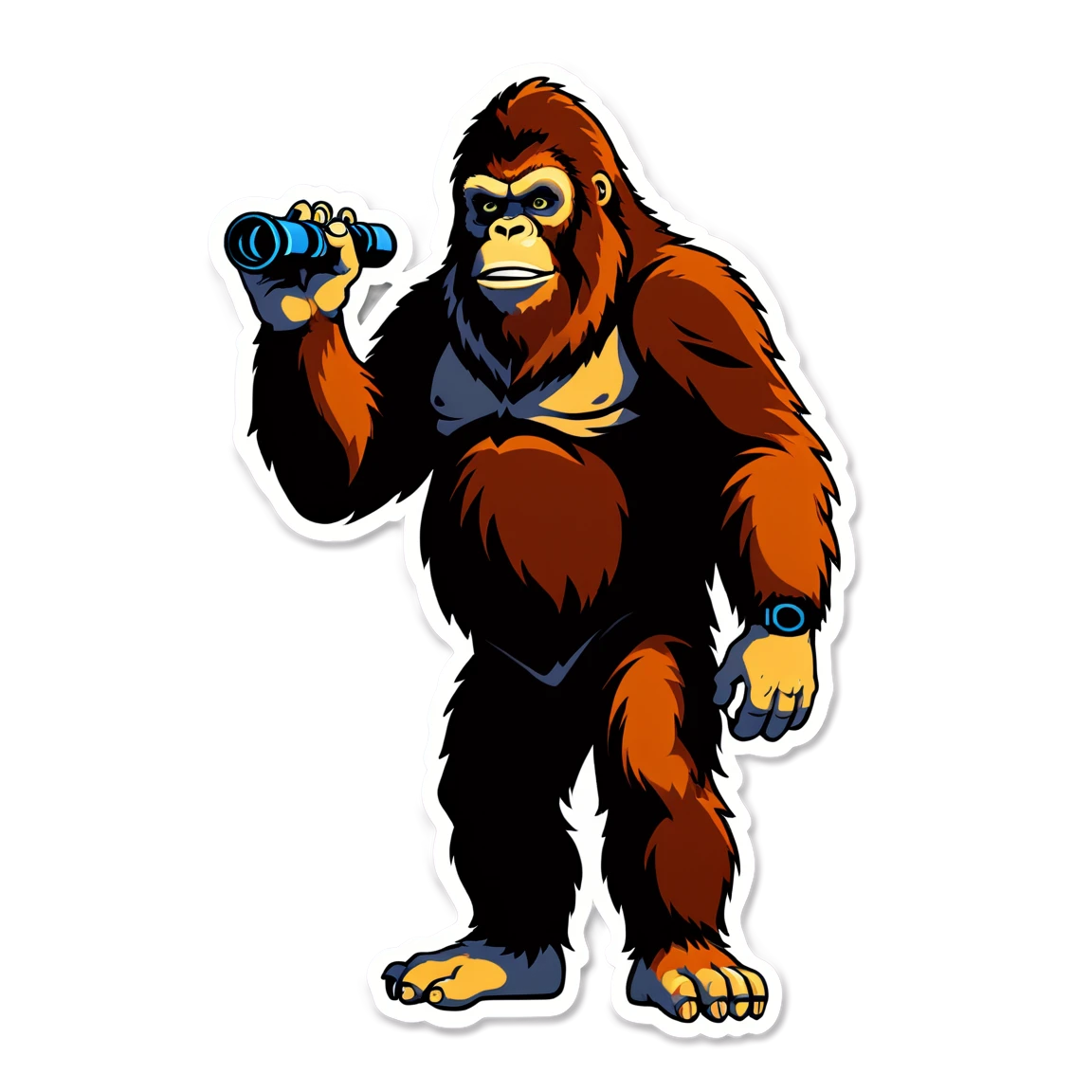 Bigfoot holding binoculars, Bigfoot sticker