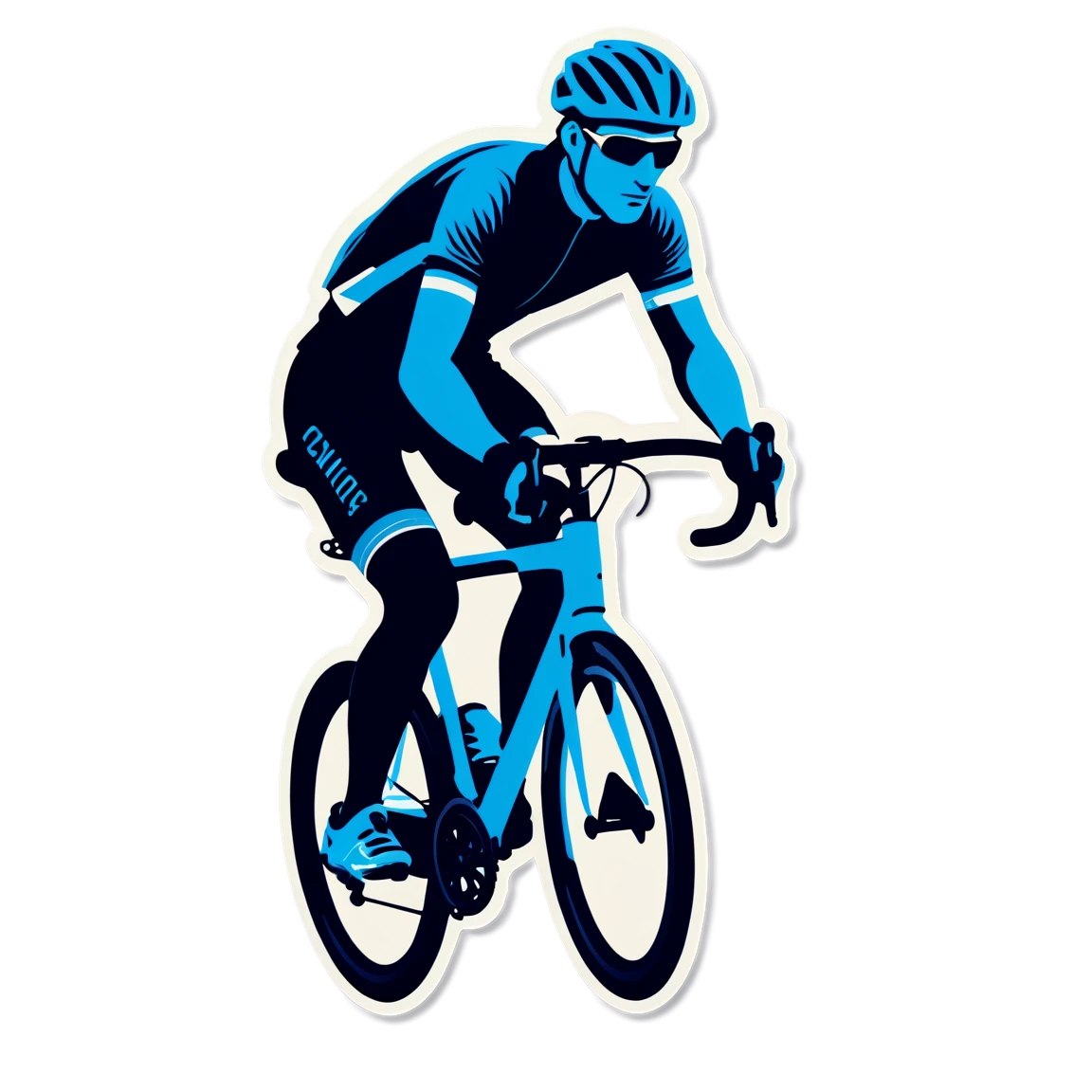 Bike sticker with a cyclist