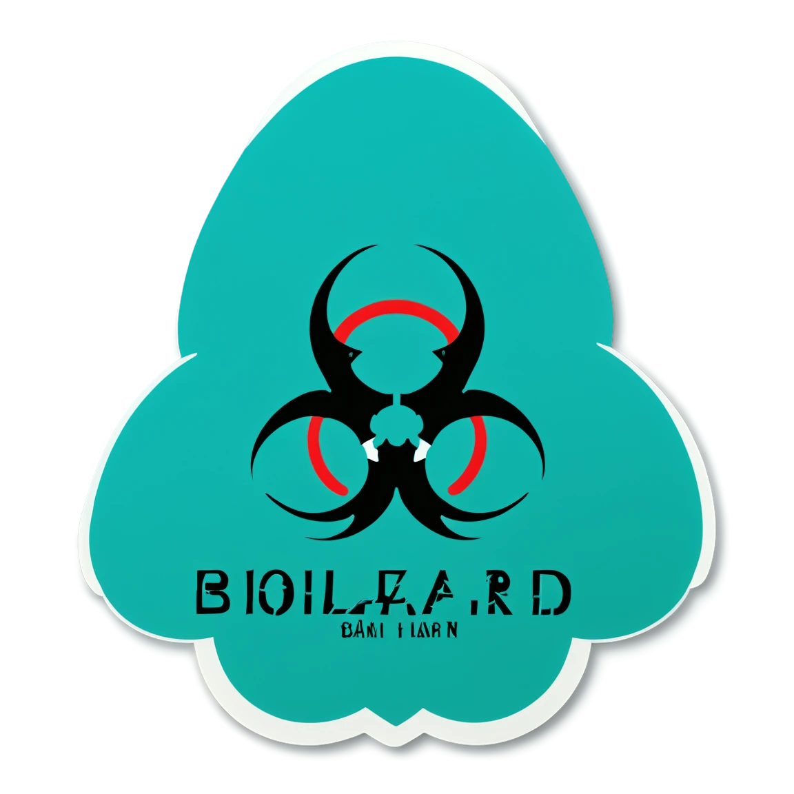 Biohazard sticker, bold font