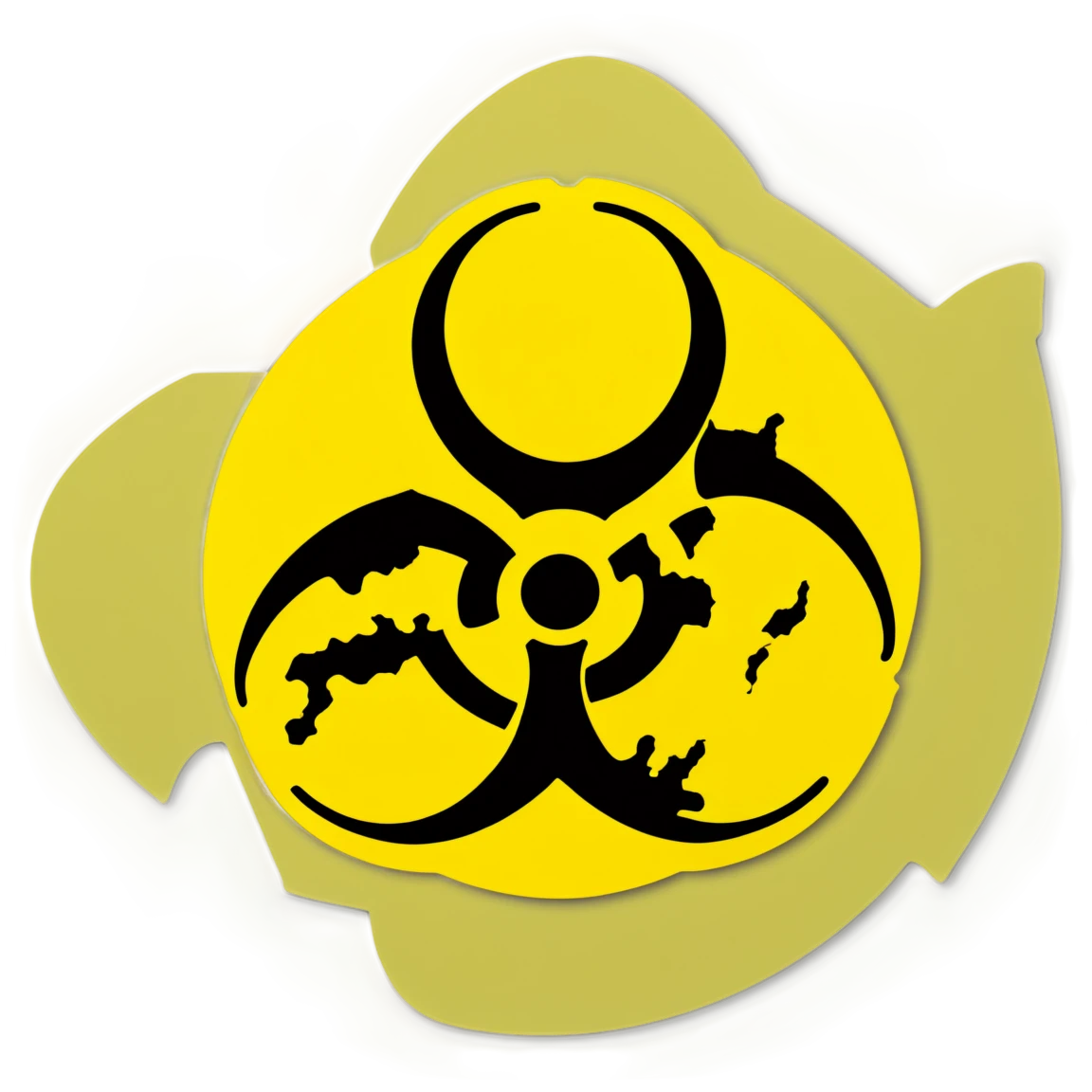 Biohazard sticker, yellow background