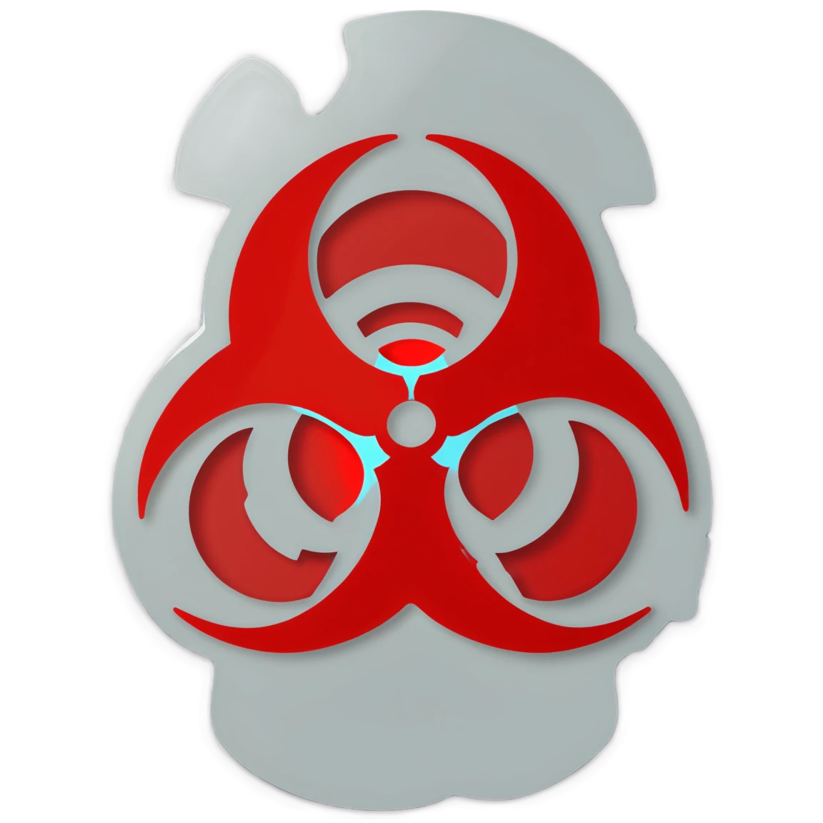 Biohazard sticker, red background