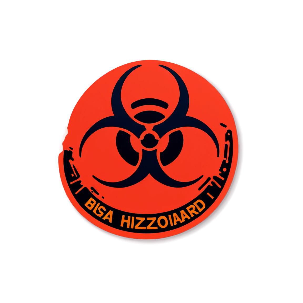 Biohazard sticker, with text