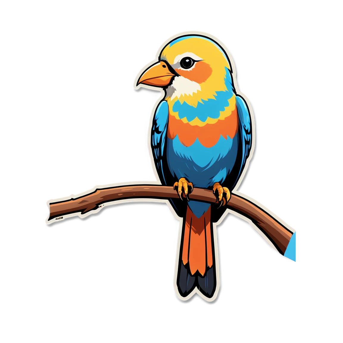 Bird perched on a tree, bird sticker