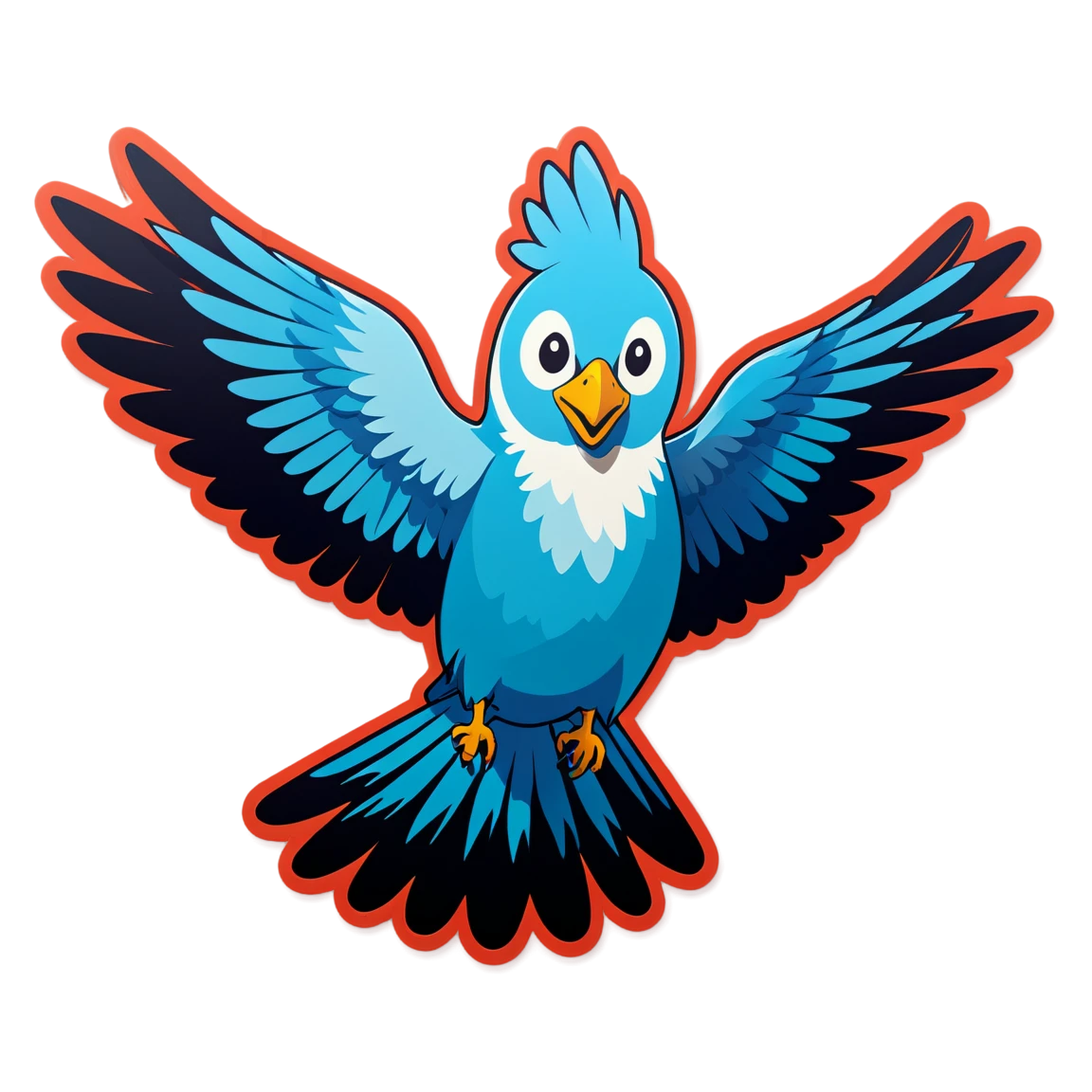 Bird spreading wings, bird sticker