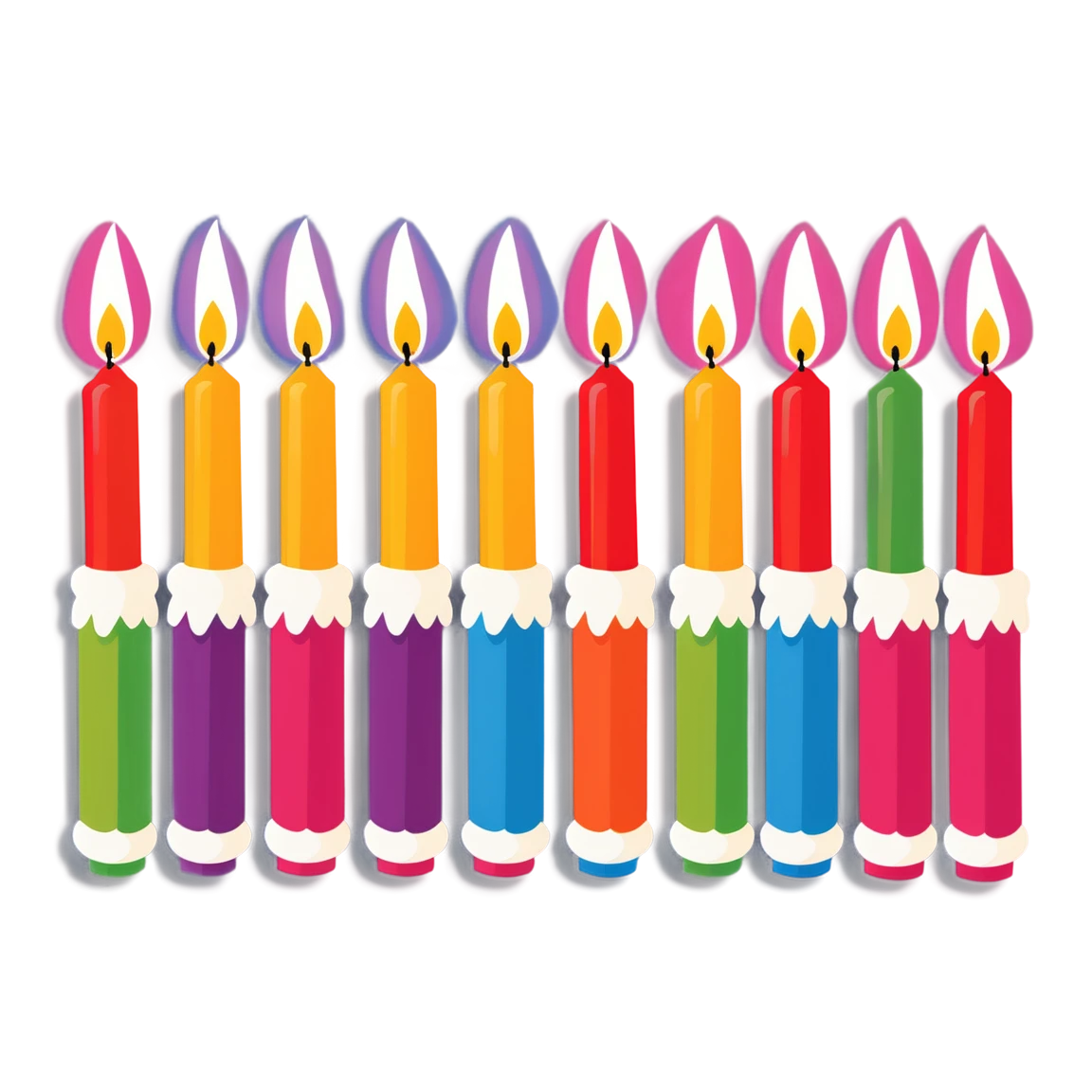 Birthday candles sticker, birthday sticker