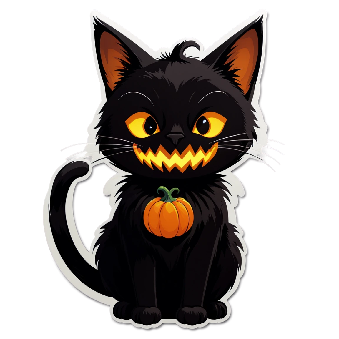 Halloween evil cat, black cat sticker