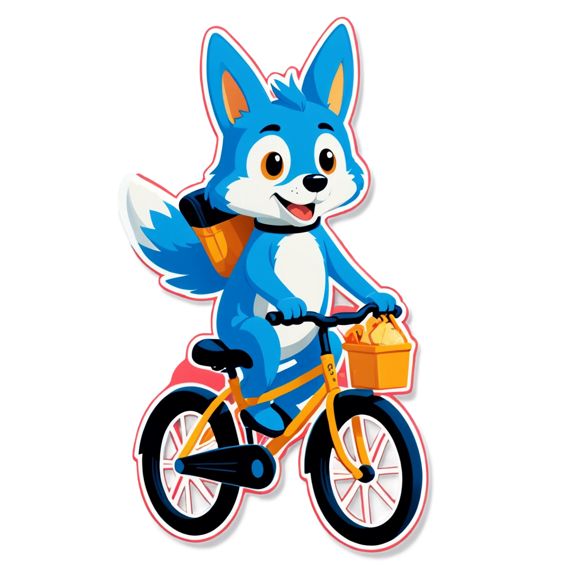 Bluey riding a bicycle