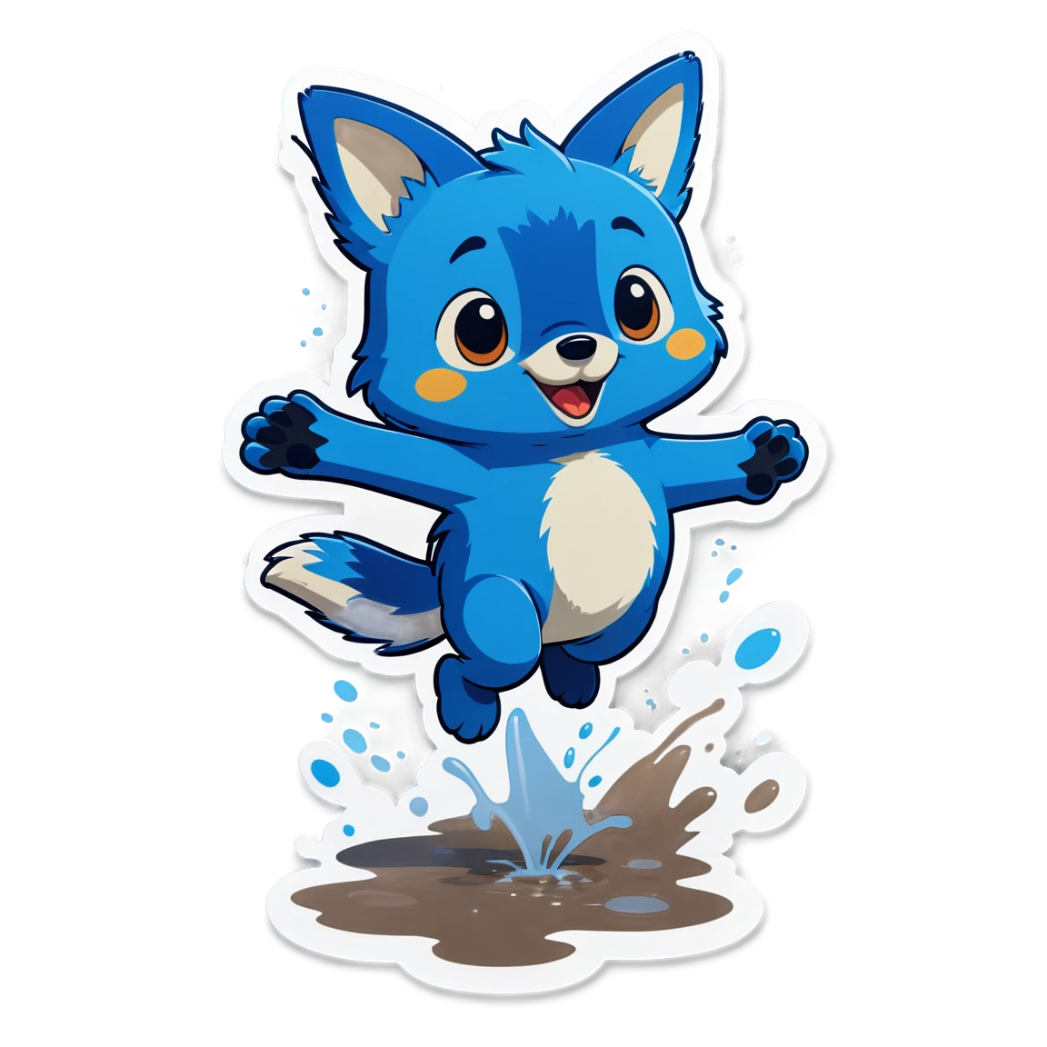 Bluey jumping in puddles