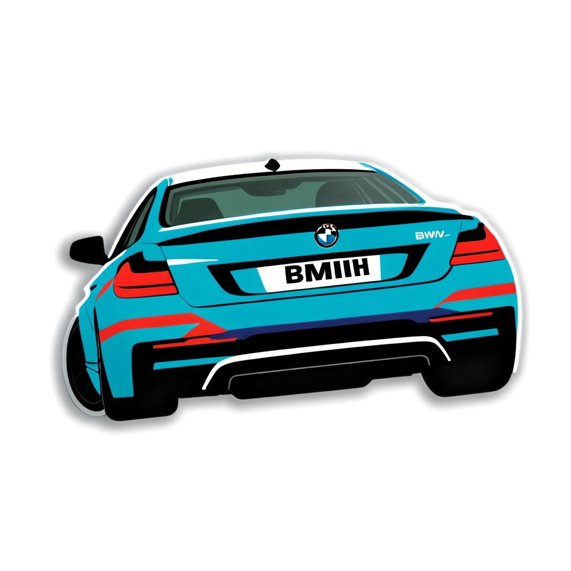 BMW rear view, car sticker, BMW sticker