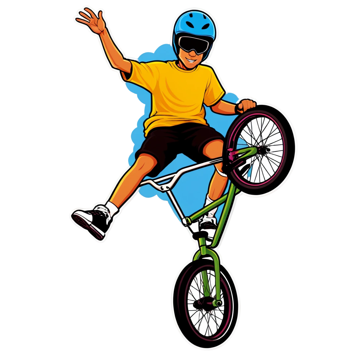 BMX doing a wheelie, BMX sticker