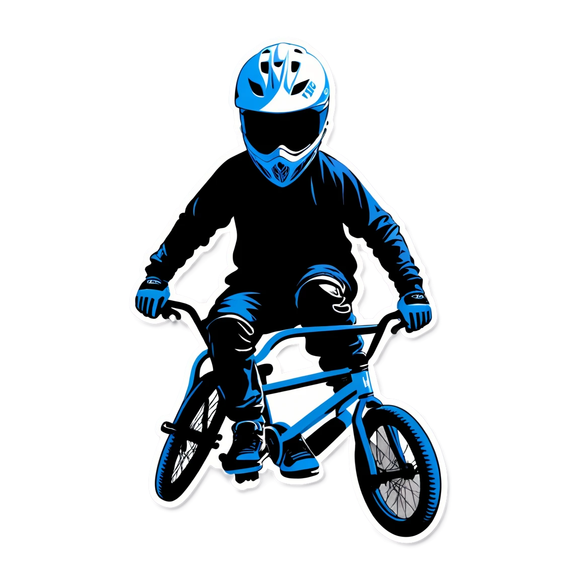 BMX with knee pads, BMX sticker