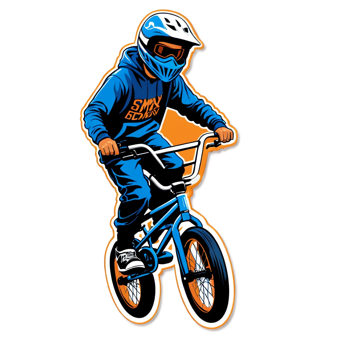 BMX with a helmet, BMX sticker