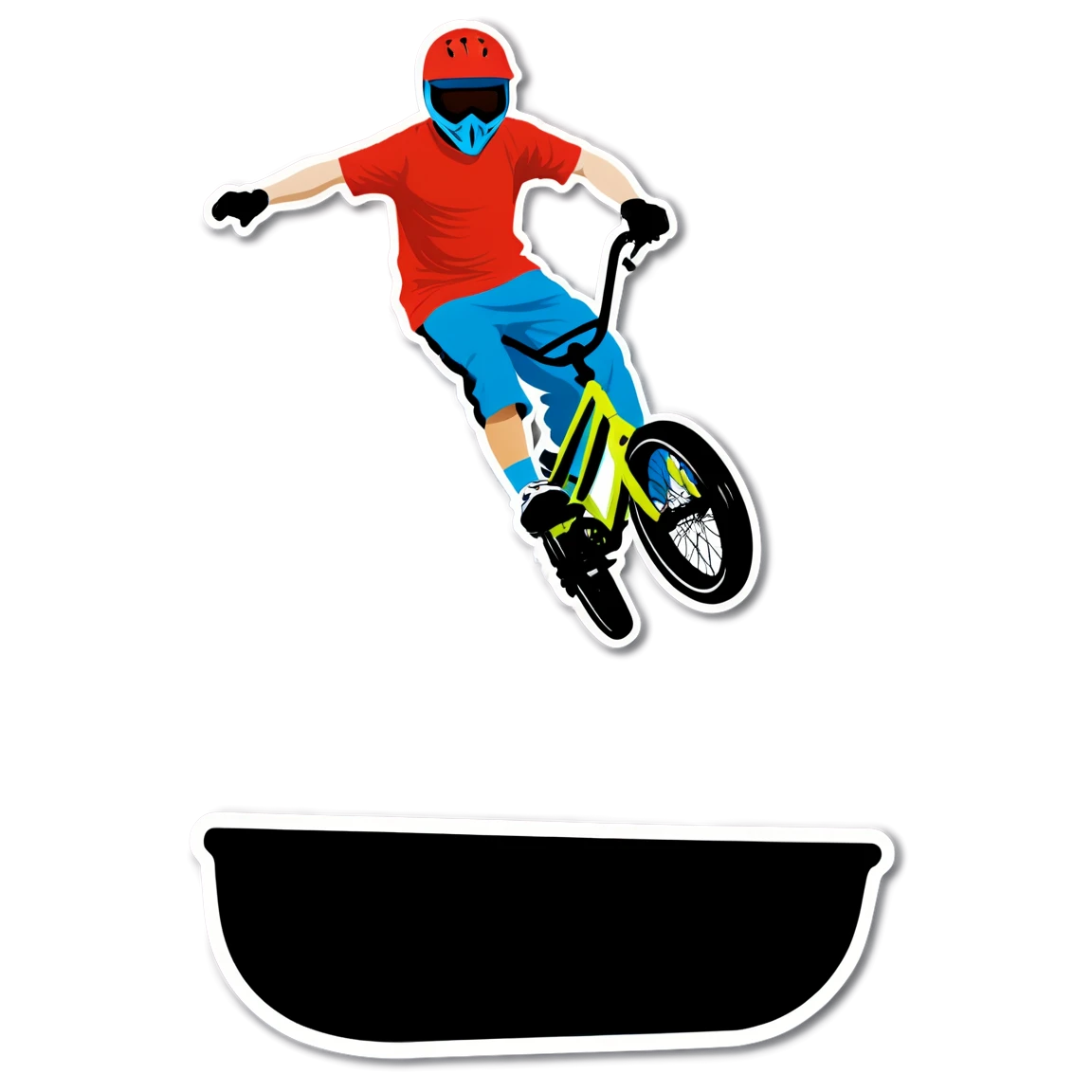 BMX riding a half-pipe, BMX sticker