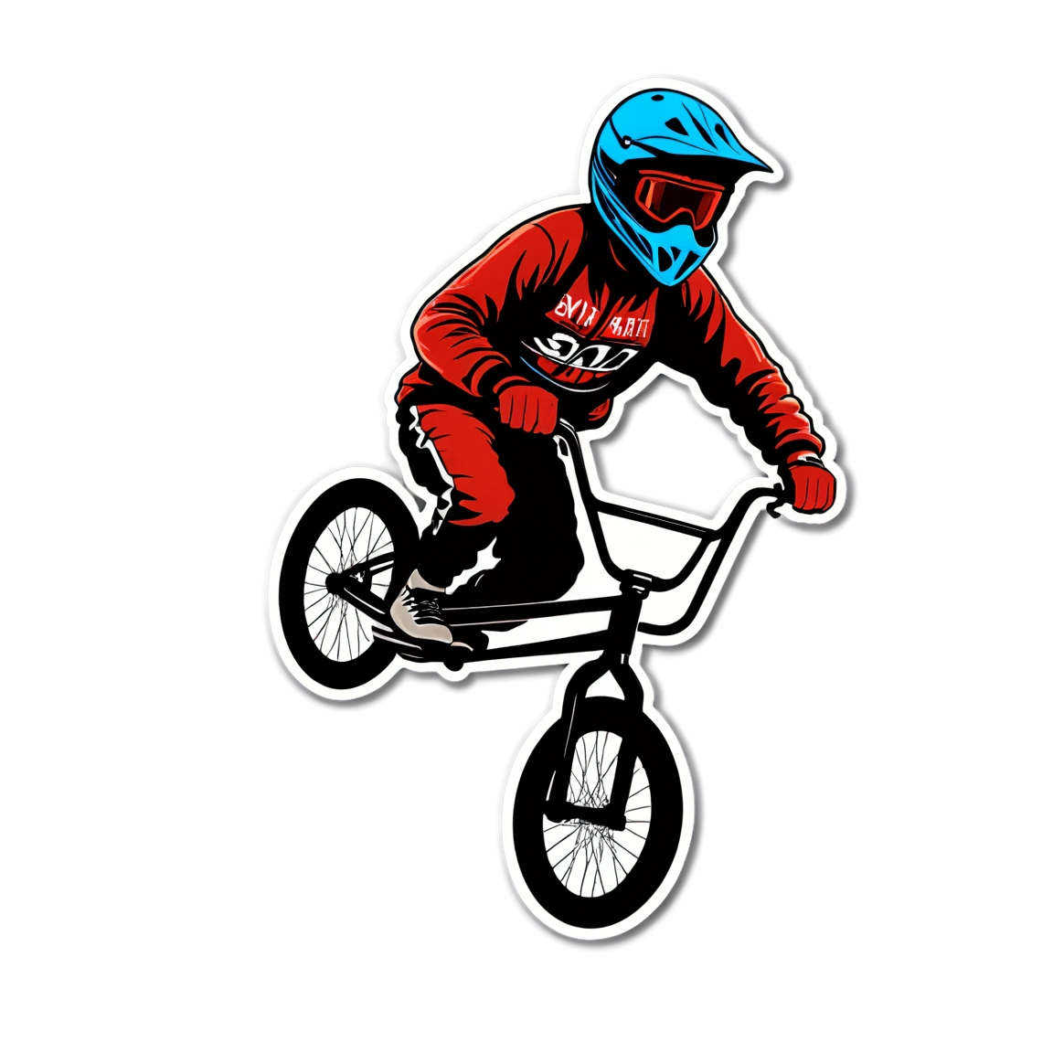 BMX on a dirt track, BMX sticker