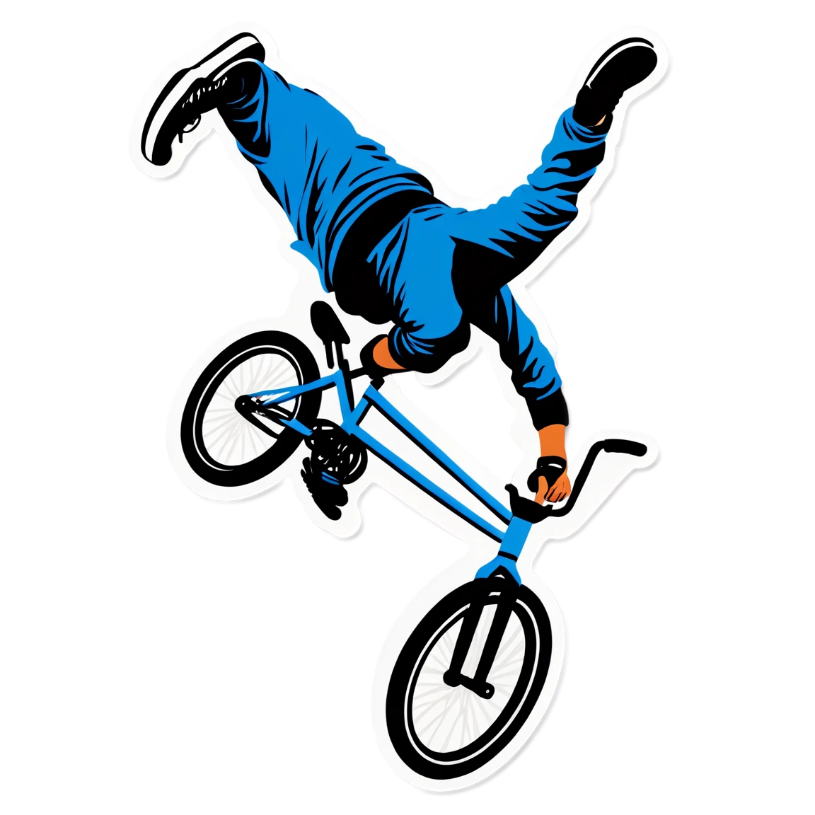 BMX doing a backflip, BMX sticker