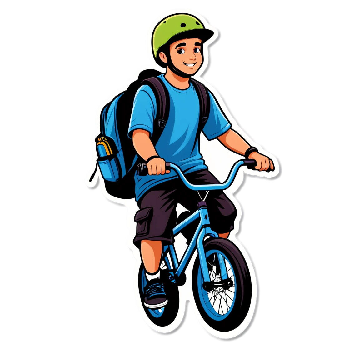 BMX with a backpack, BMX sticker