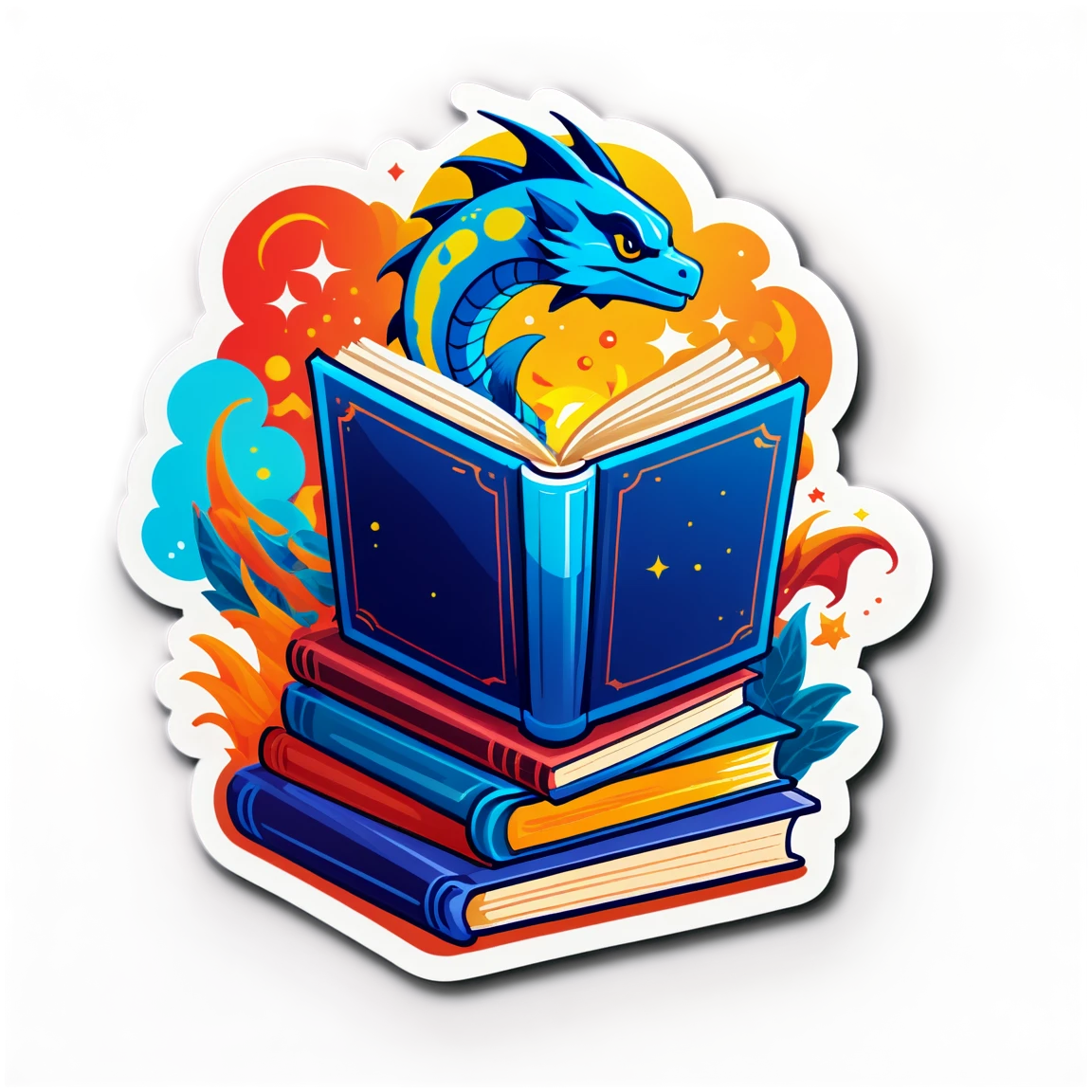 Book sticker with a fantasy theme