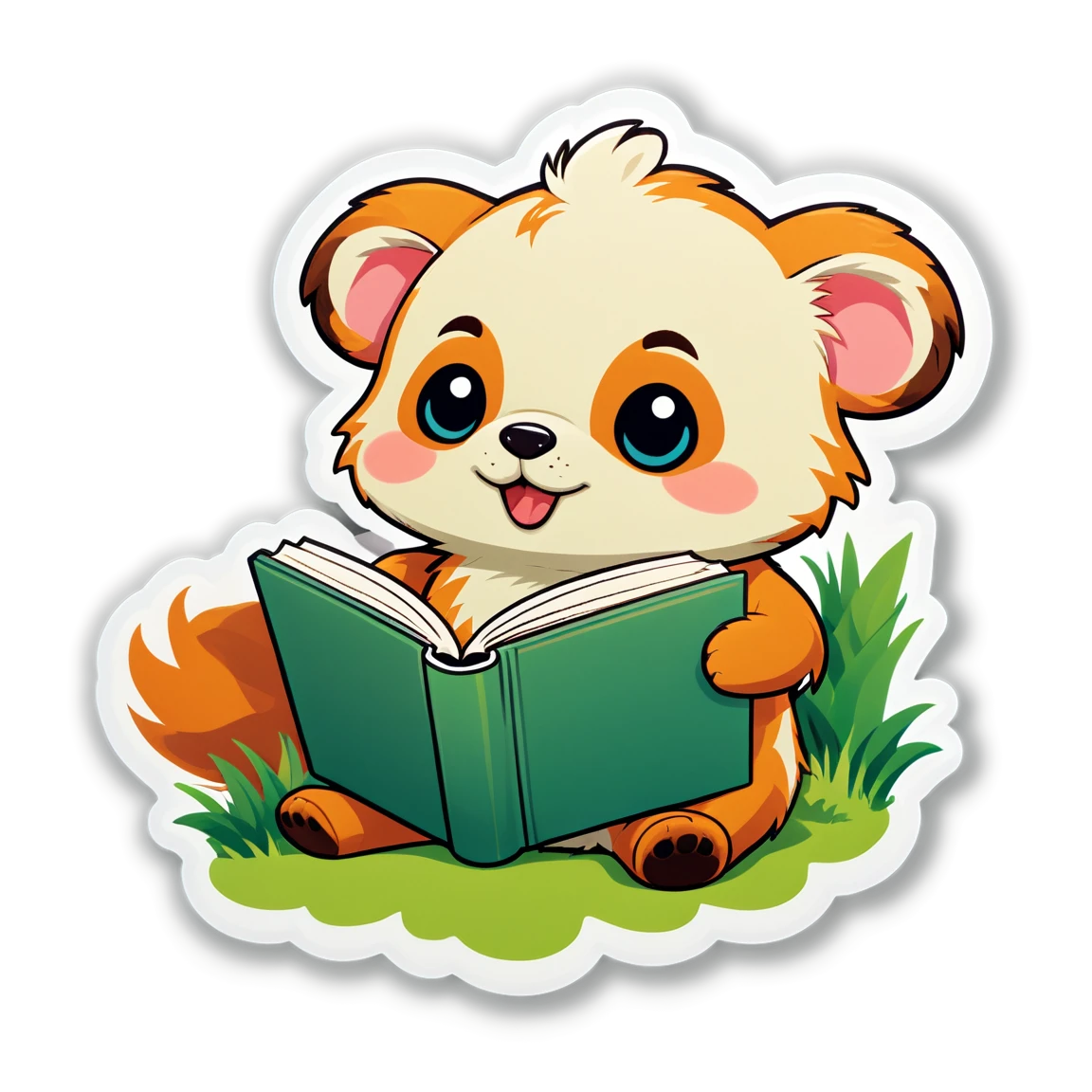 Book sticker featuring a cute animal