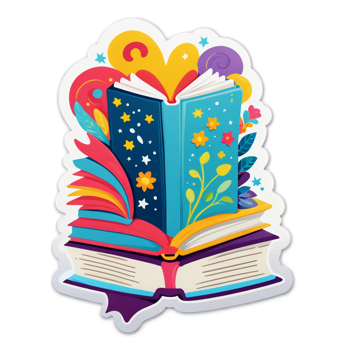 Book sticker in a whimsical theme