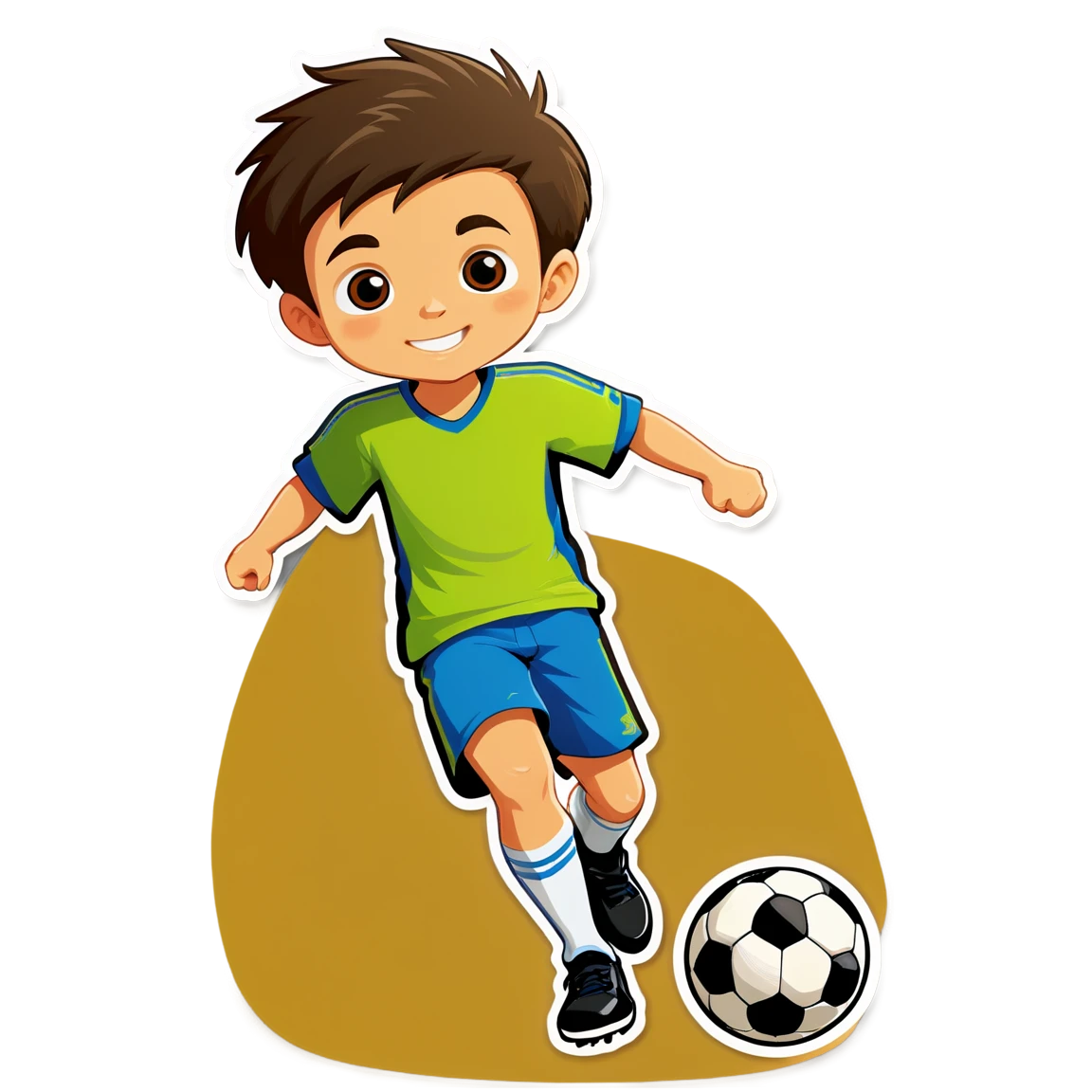 Boy playing soccer, boy sticker